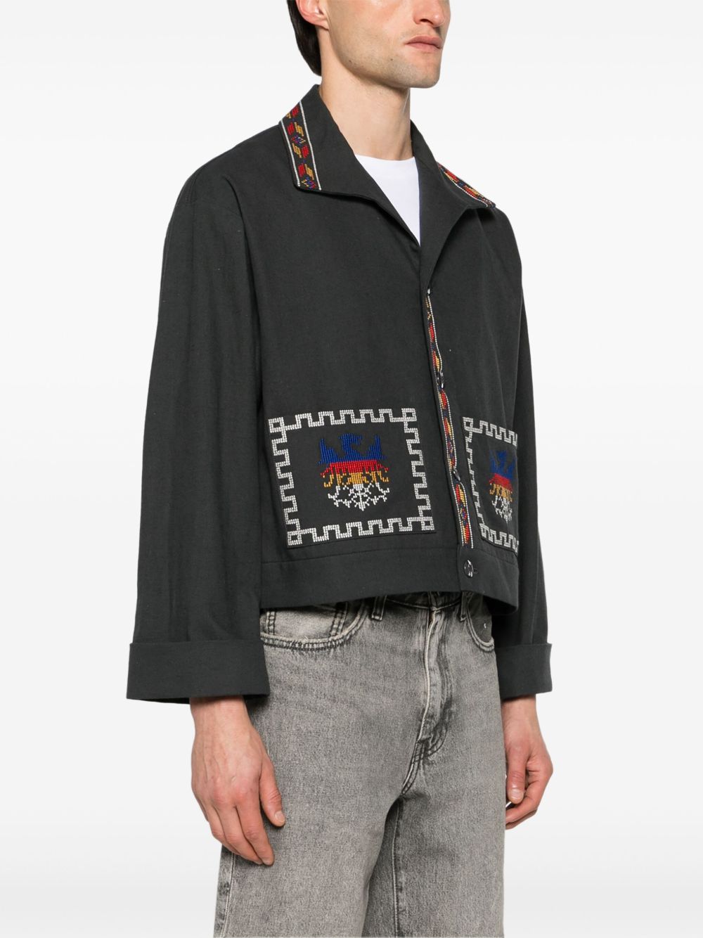 Neighborhood GT Embroidery 衬衫式夹克 - 灰色