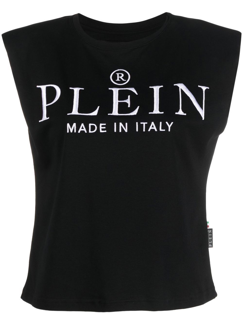 Philipp Plein logo印花棉坦克背心 - 黑色