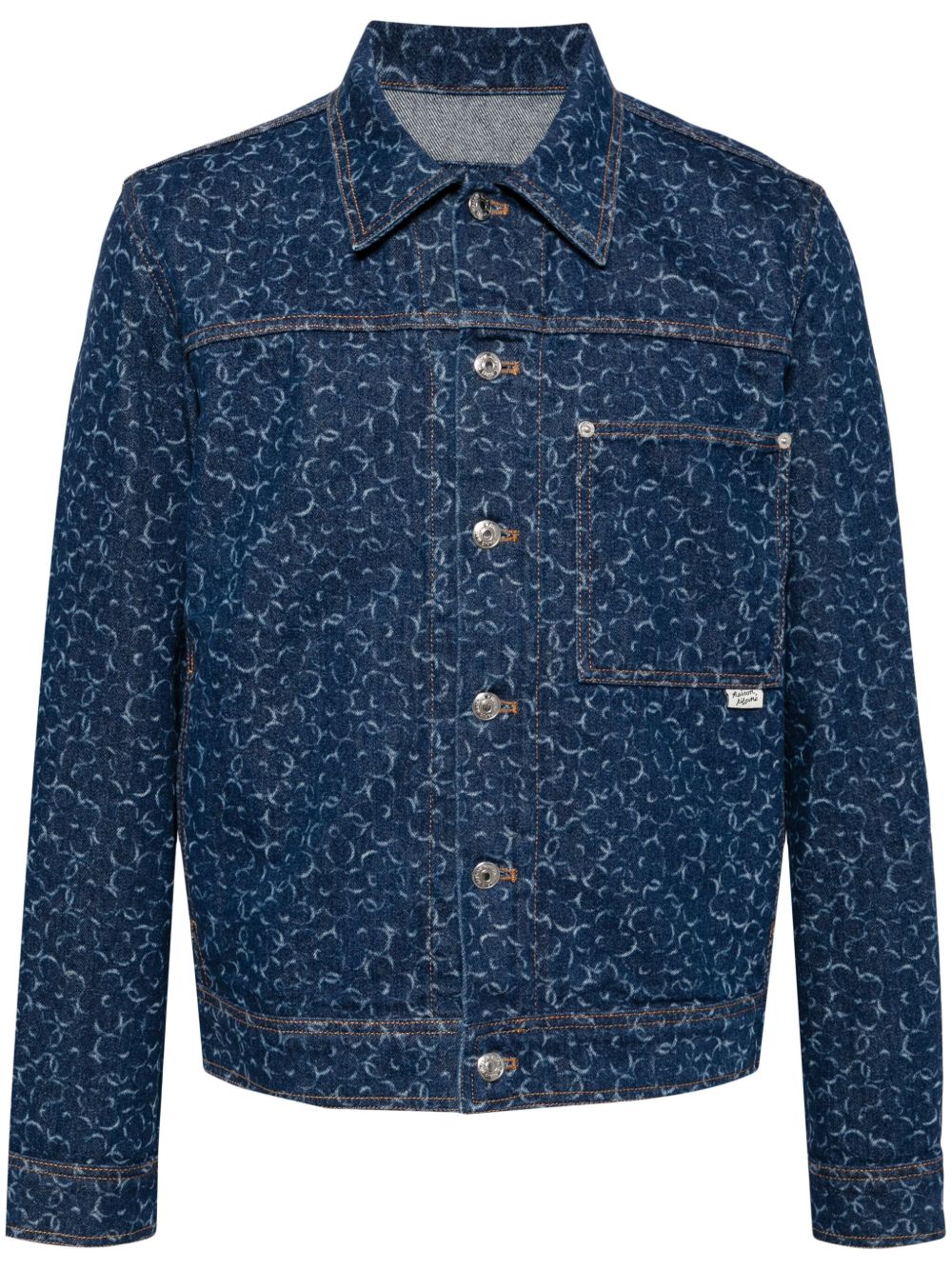 Maison Kitsuné 激光切割细节牛仔夹克 - 蓝色