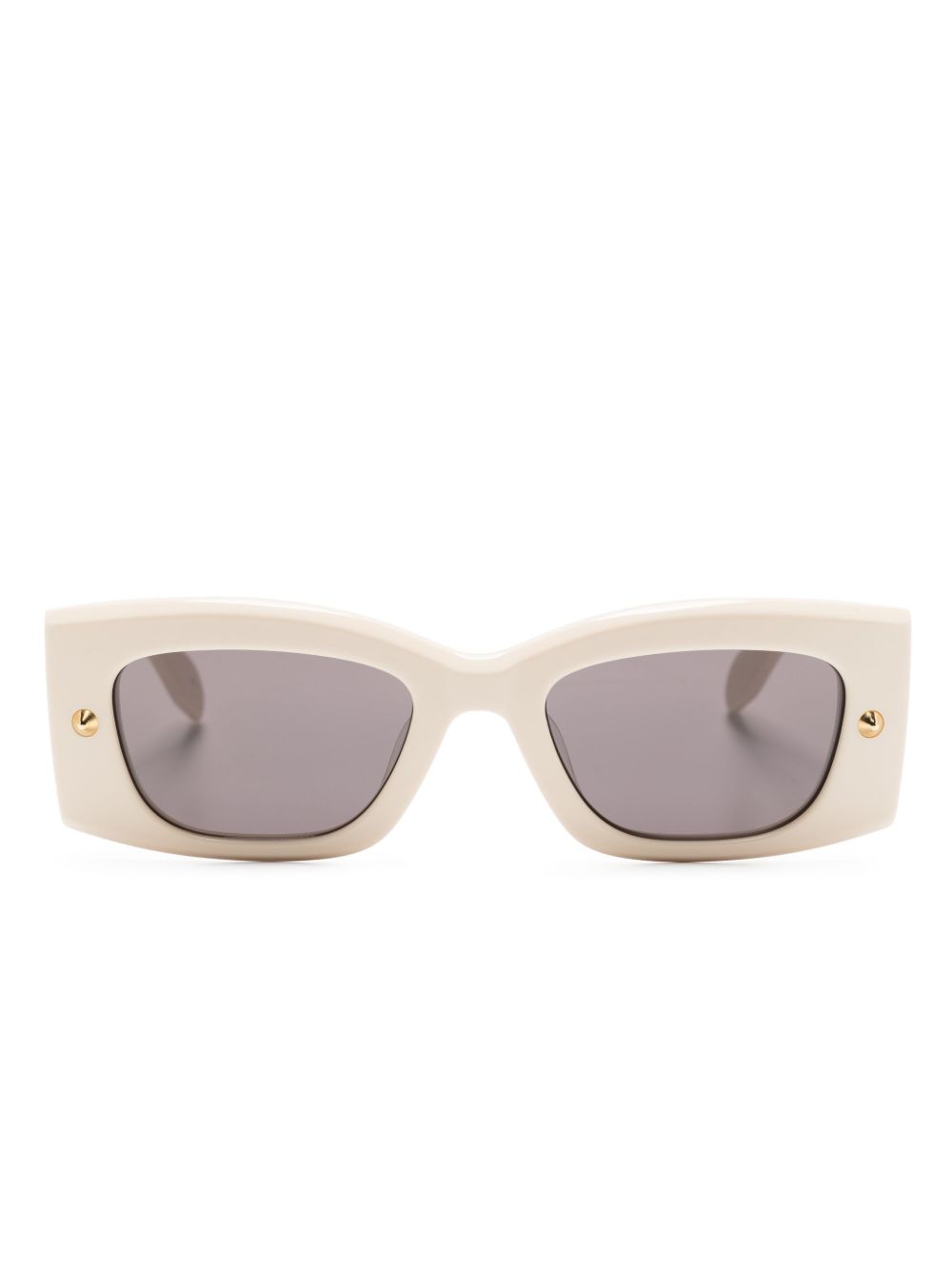 Alexander McQueen Eyewear 铆钉细节长方形镜框太阳眼镜 - 中性色