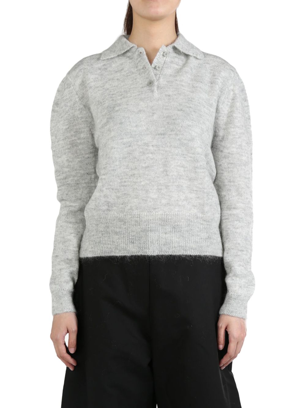 Amomento polo-collar jumper - 灰色