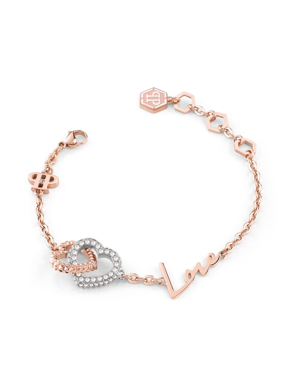 Philipp Plein Rockked Hearts 手链 - 粉色
