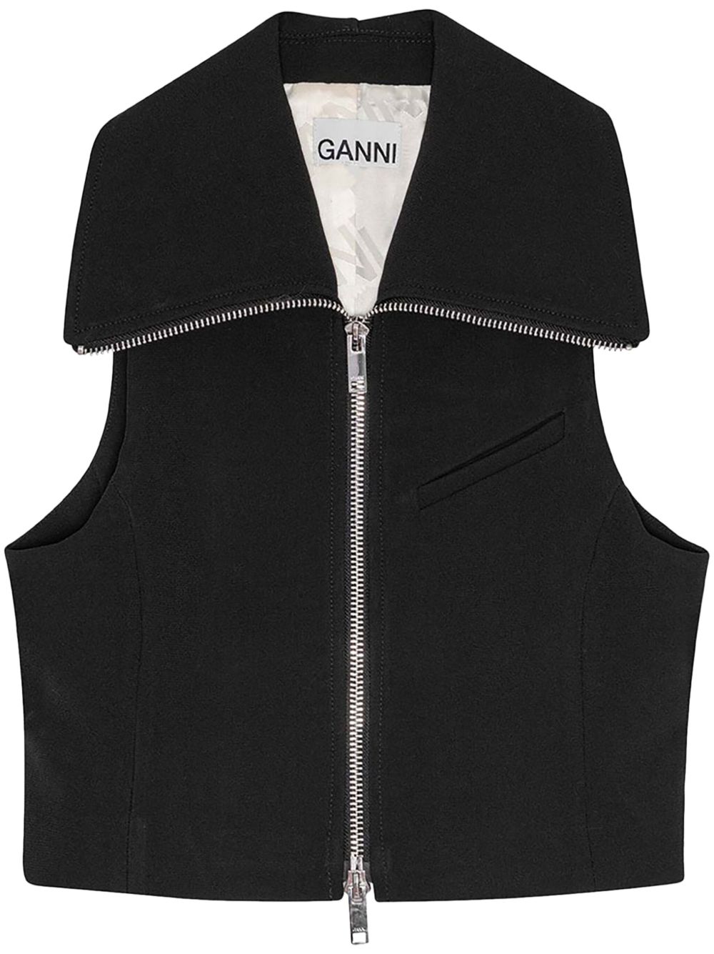 GANNI 无袖拉链马甲 - 黑色