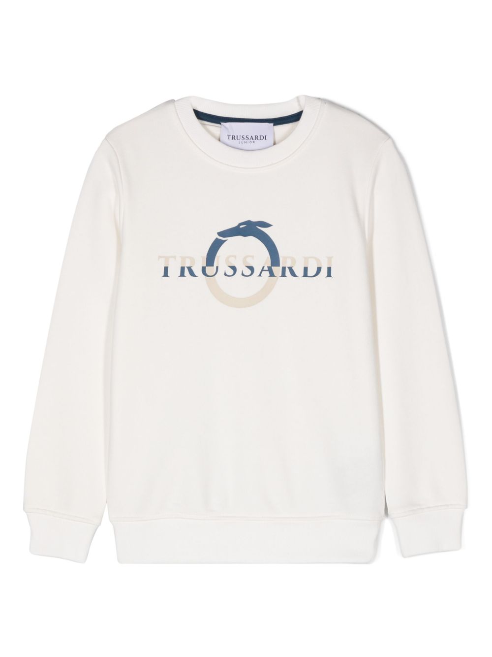 TRUSSARDI JUNIOR logo印花卫衣 - 白色