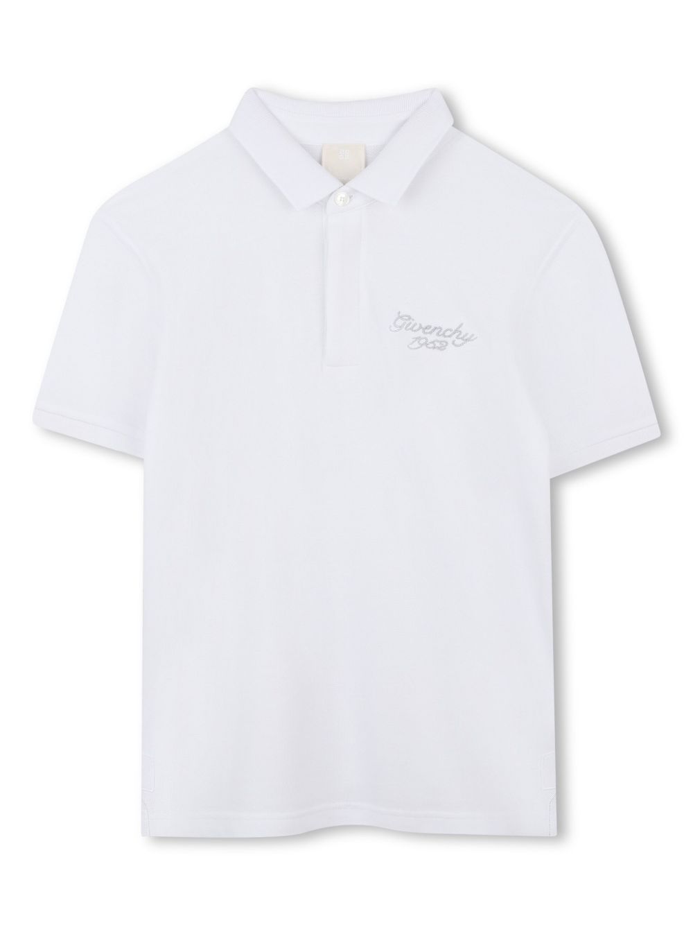 Givenchy Kids logo刺绣polo衫 - 白色