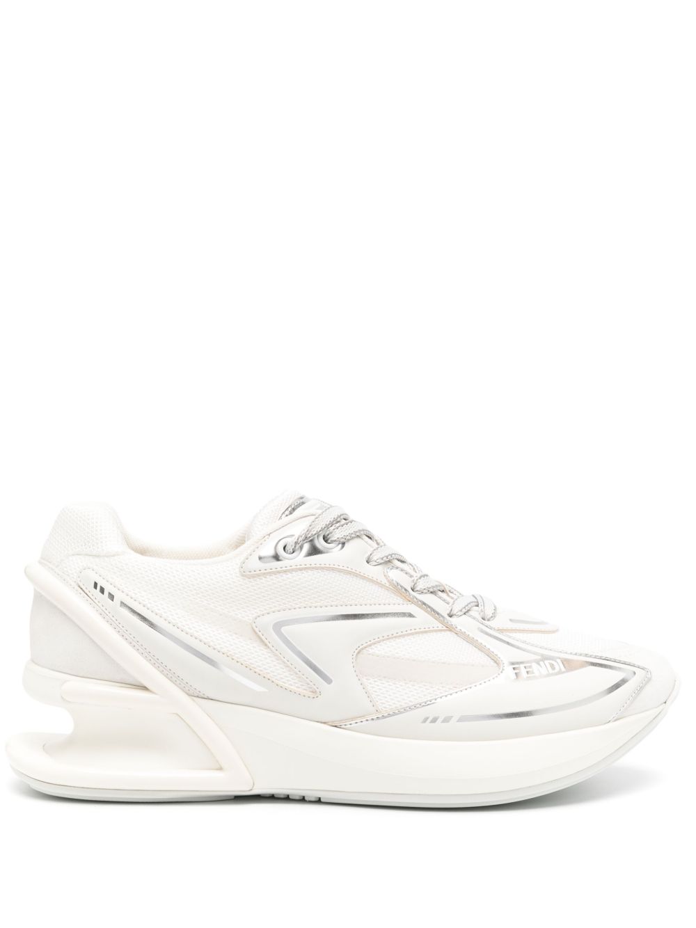 FENDI First 1 皮质拼接低帮运动鞋 - 白色