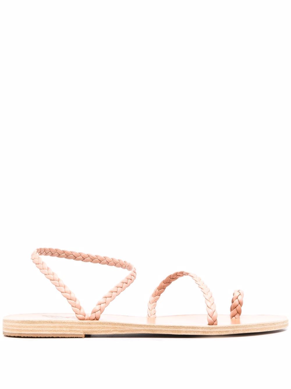 Ancient Greek Sandals Eleftheria 编织皮质凉鞋 - 粉色