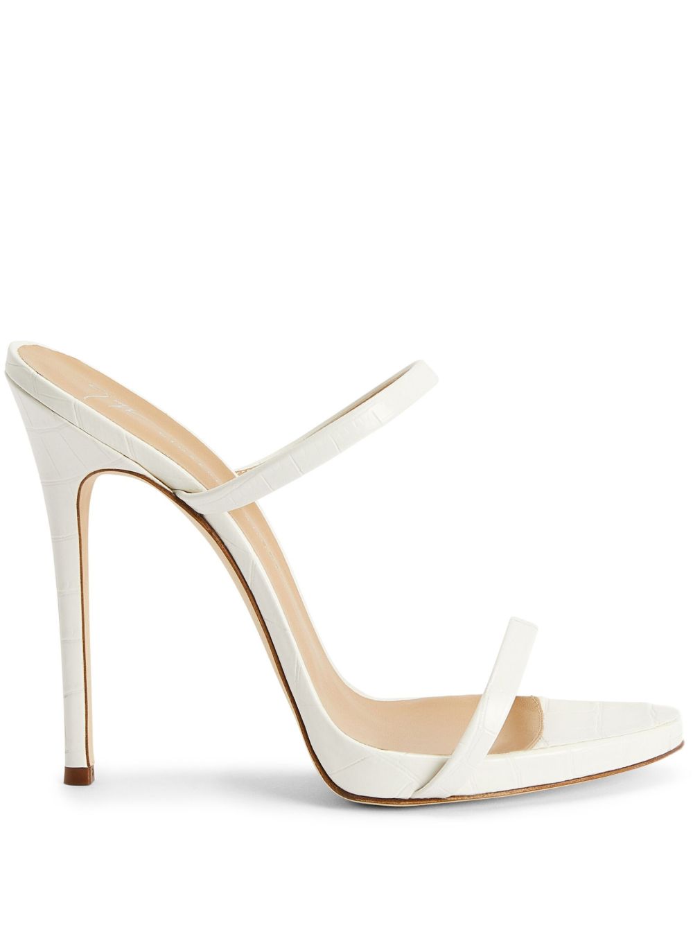 Giuseppe Zanotti Darsey 双带高跟皮质穆勒鞋 - 白色