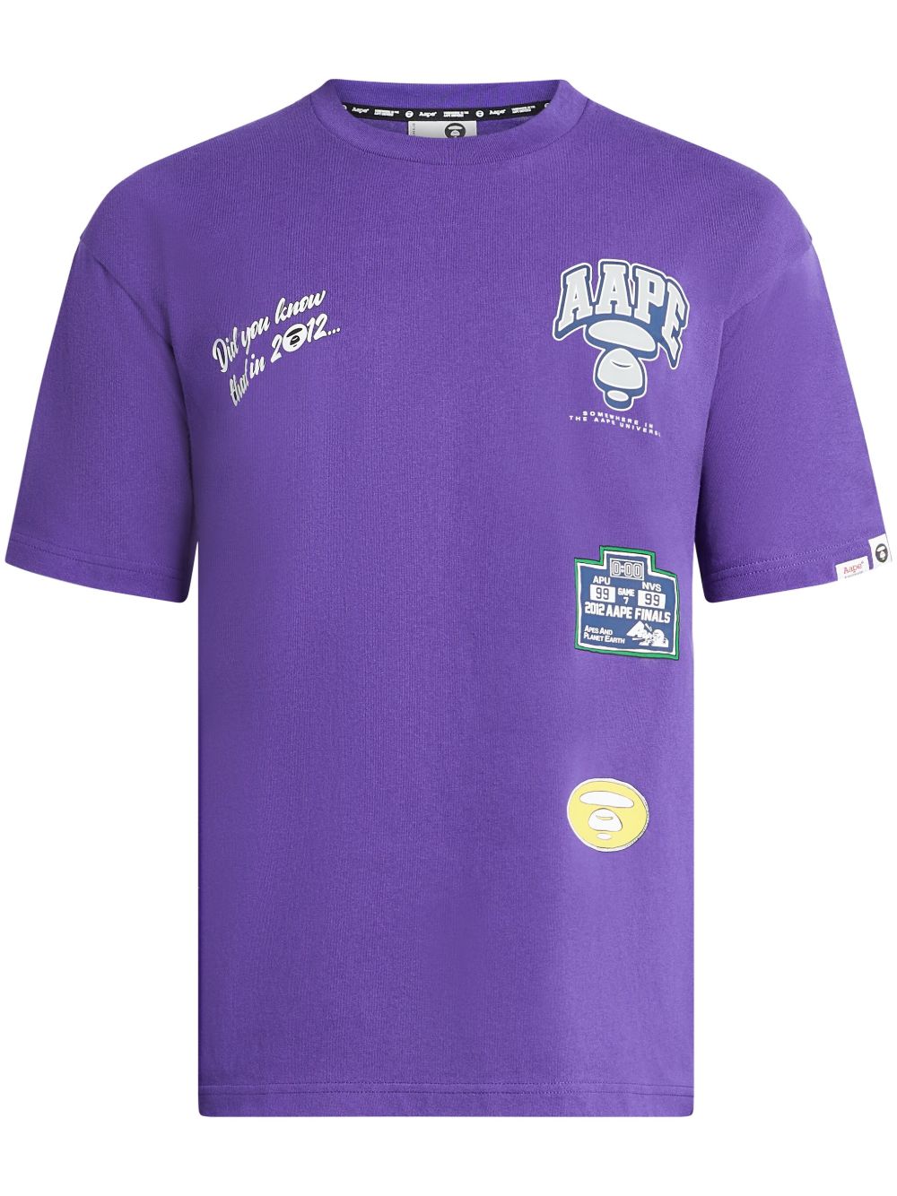AAPE BY *A BATHING APE® logo印花T恤 - 紫色