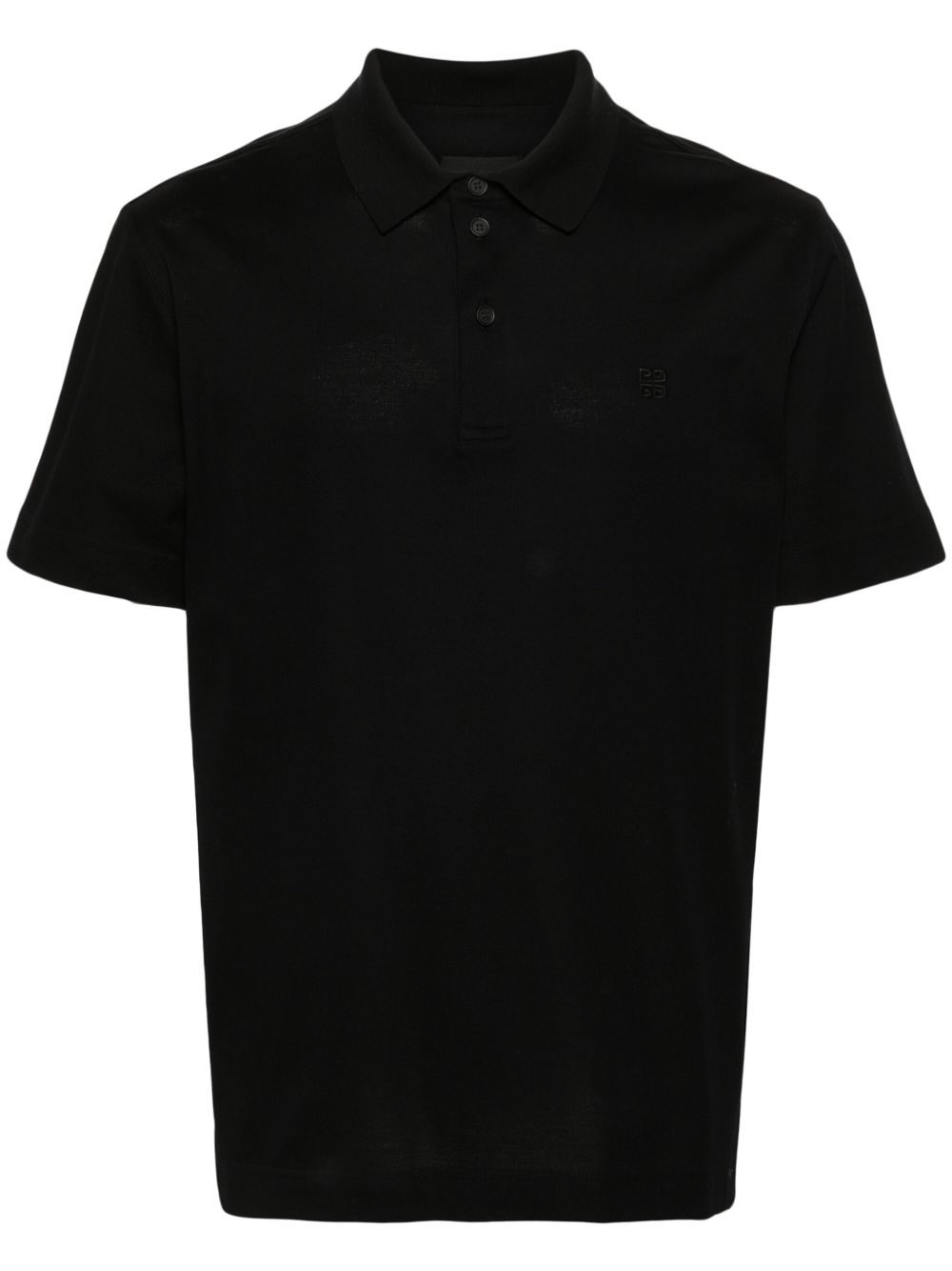 Givenchy 经典logo刺绣棉polo衫 - 黑色