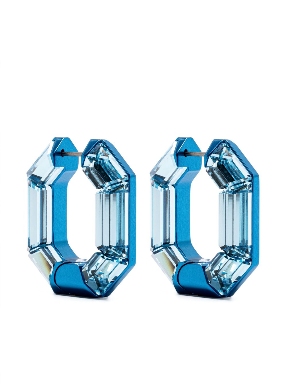 Swarovski Lucent 圈形耳环 - 蓝色
