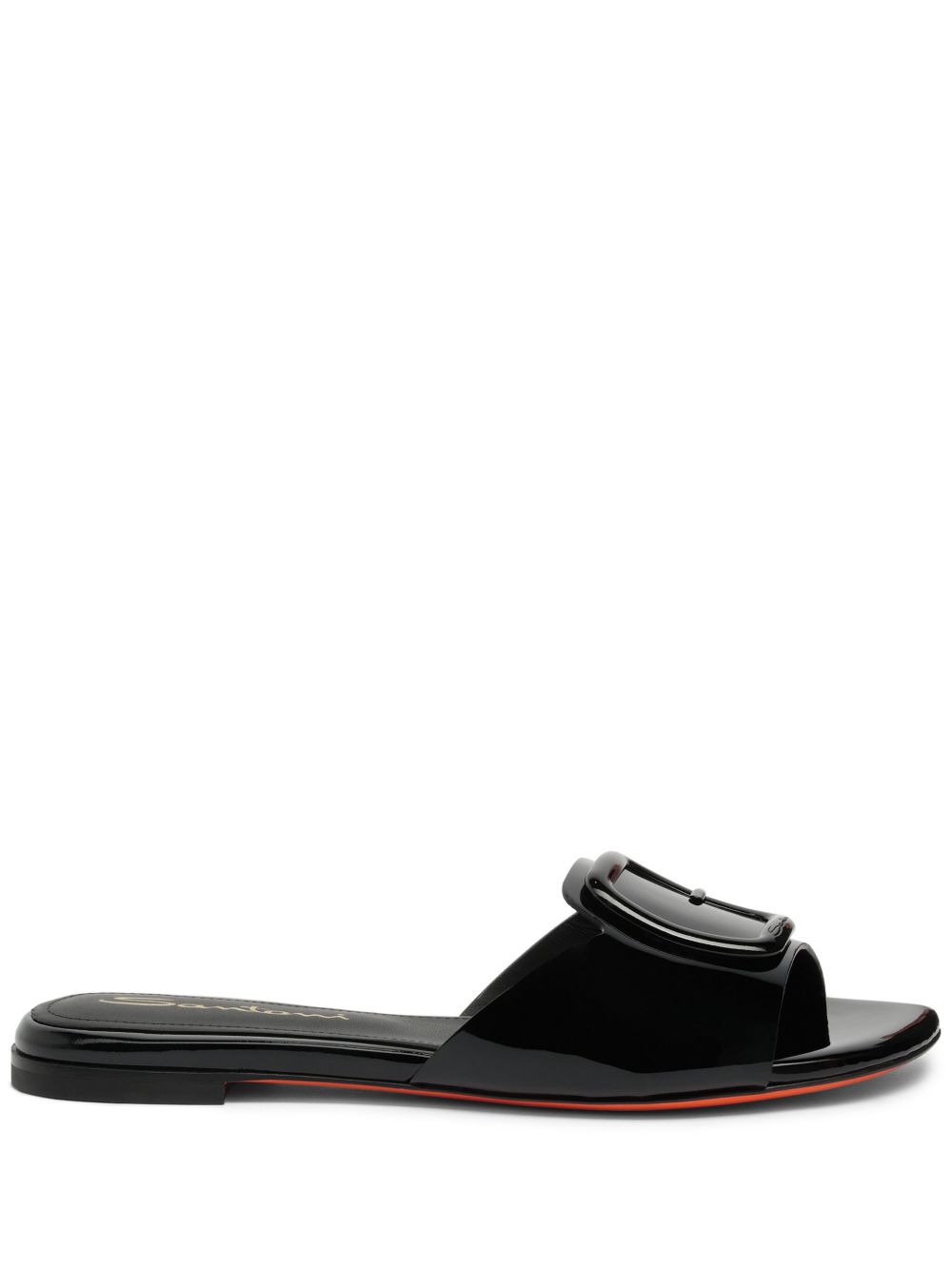 Santoni Patent 皮质凉鞋 - 黑色