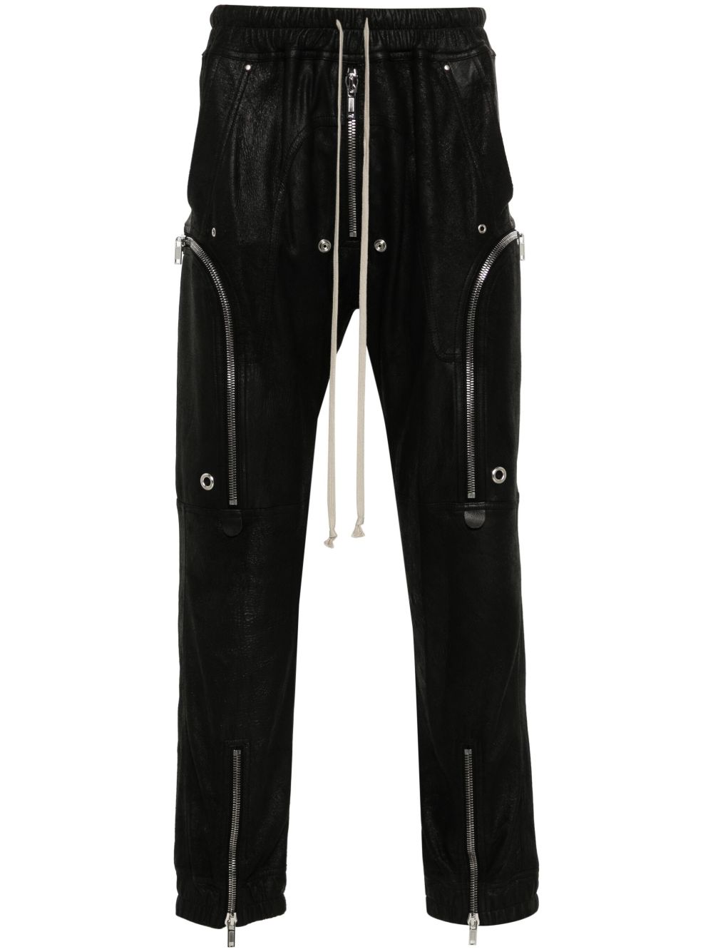 Rick Owens Bauhaus 皮质工装裤 - 黑色