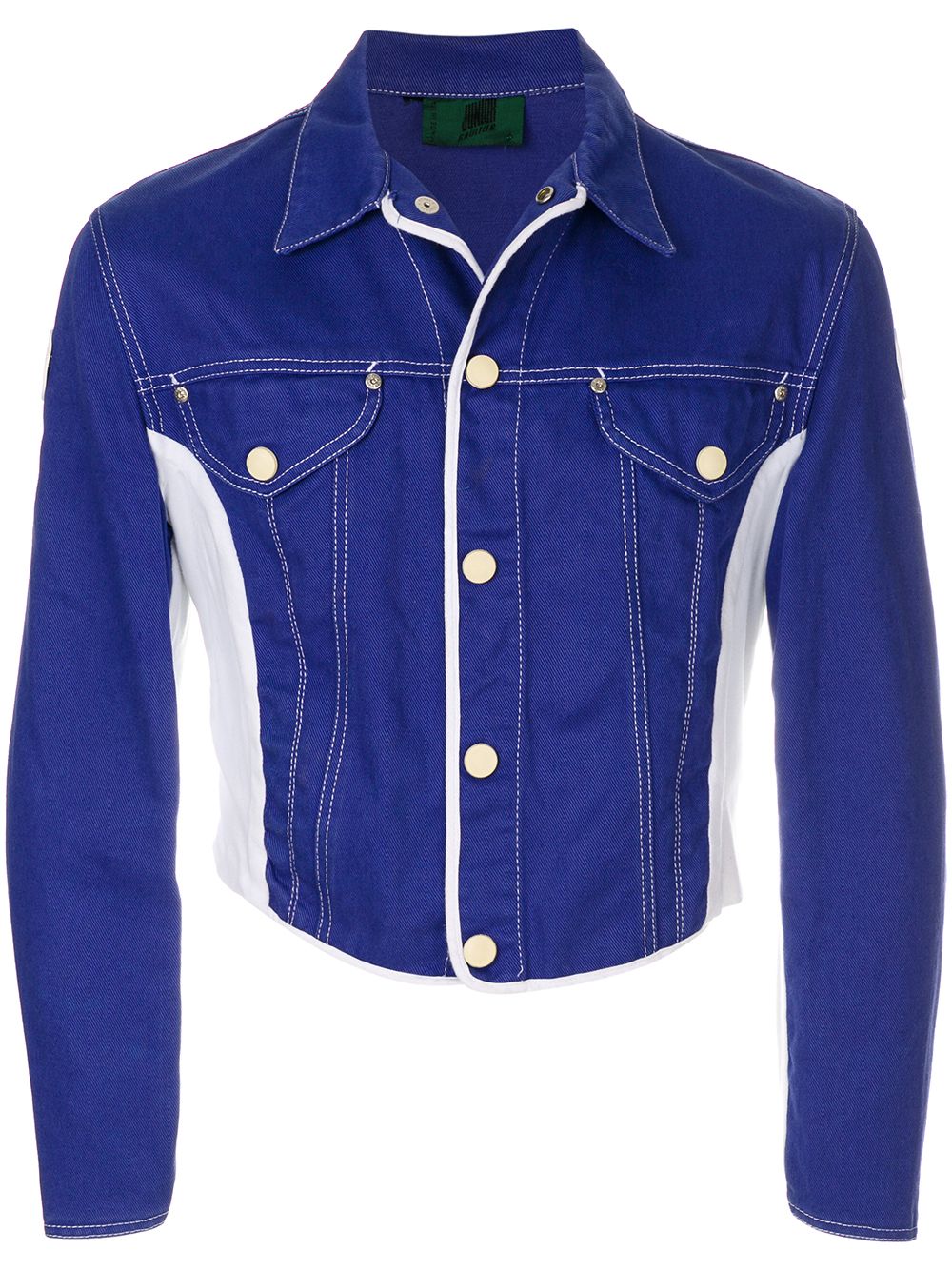 Jean Paul Gaultier Pre-Owned 古着色块牛仔夹克 - 蓝色