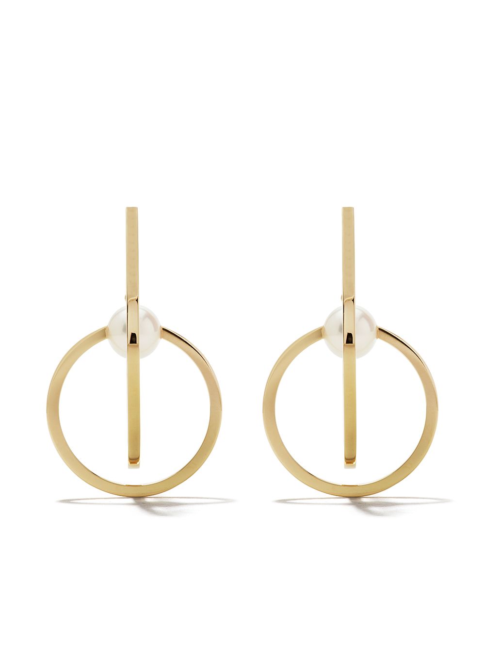 TASAKI Kinetic 18K黄金阿古屋珍珠耳环 - 金色