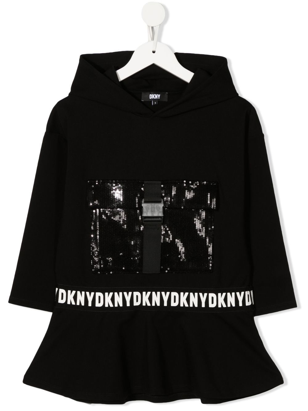 Dkny Kids 亮片缀饰连帽毛衣 - 黑色
