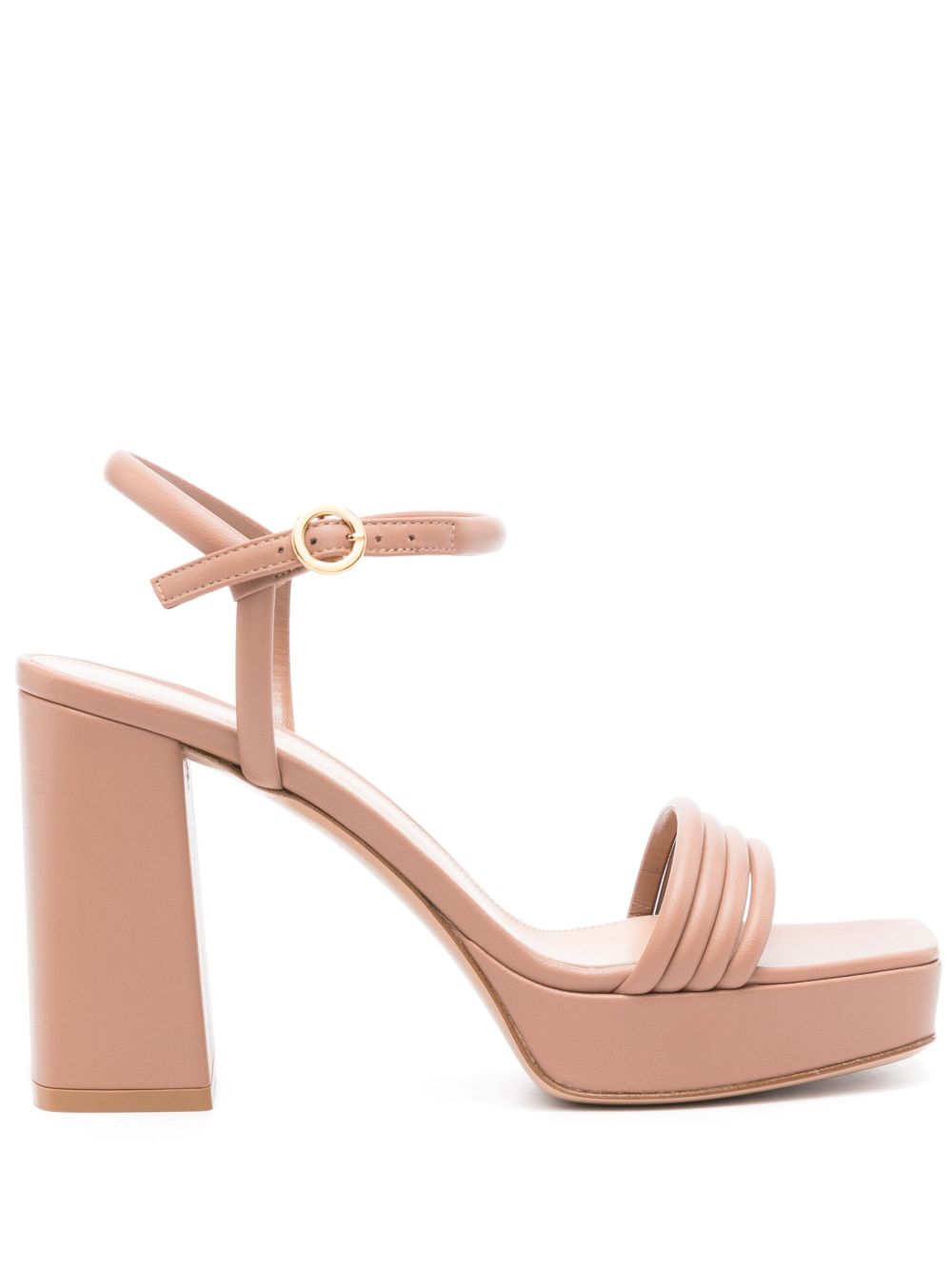 Gianvito Rossi Lena 皮质中跟凉鞋 - 中性色