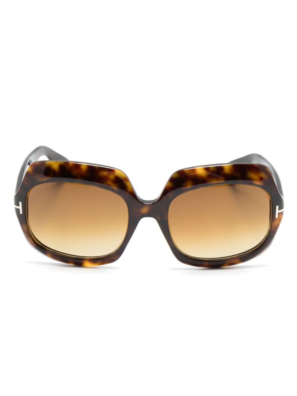 TOM FORD Eyewear TF1155 长方形框太阳眼镜 - 褐色