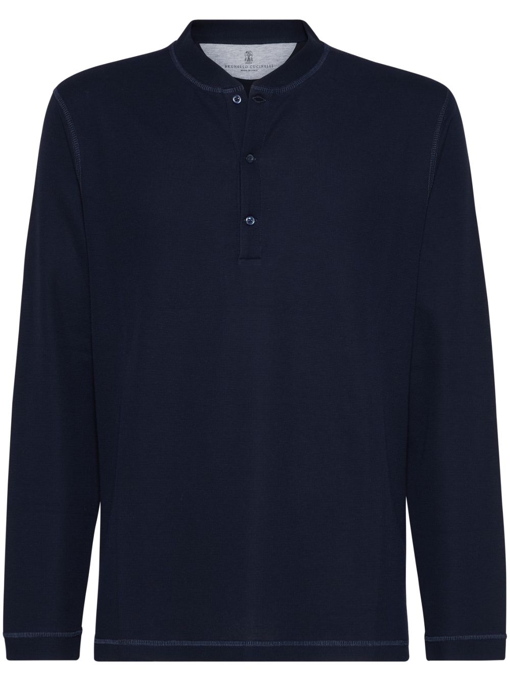 Brunello Cucinelli 长袖polo衫 - 蓝色