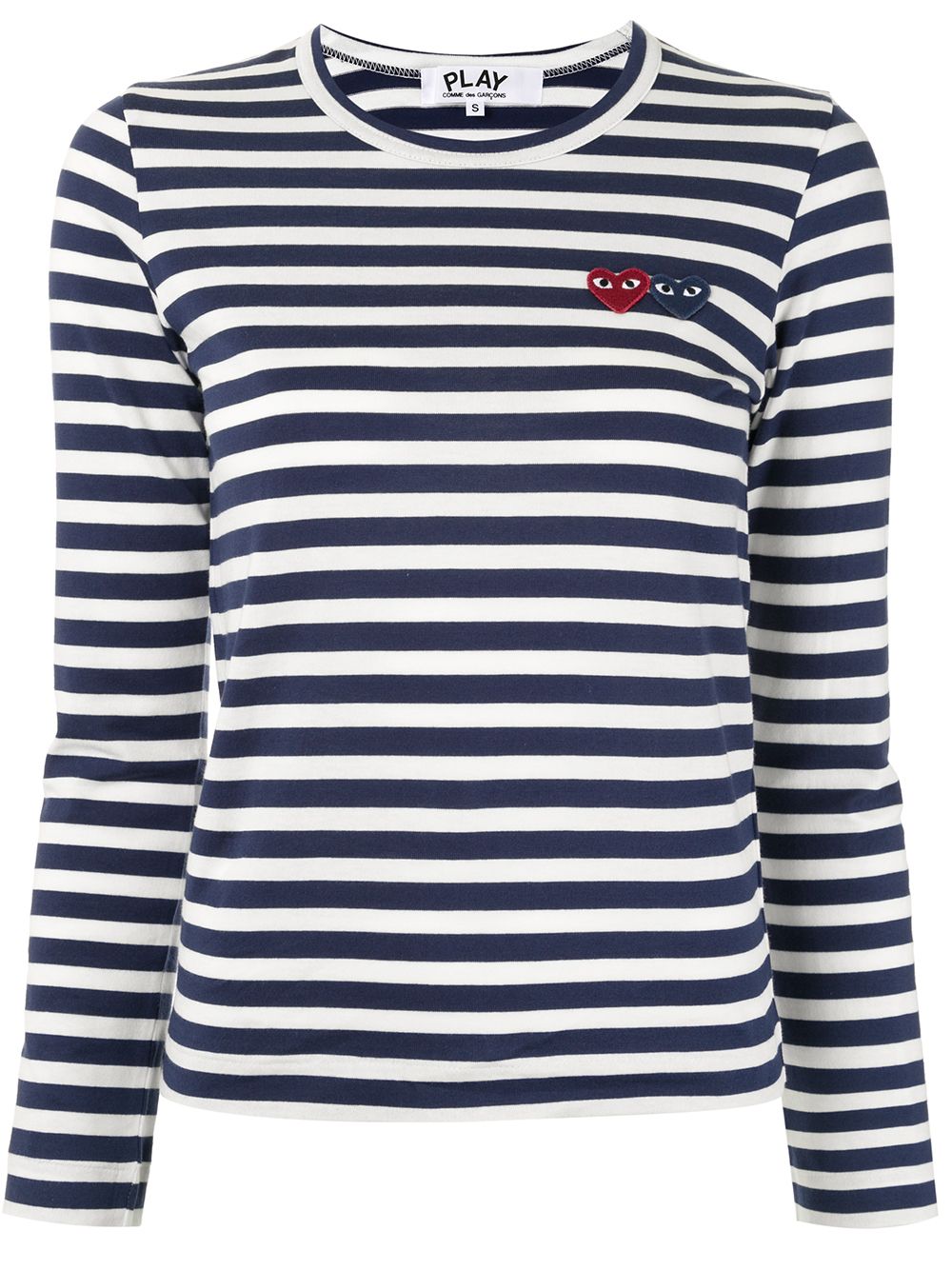 Comme Des Garçons Play logo条纹上衣 - 蓝色