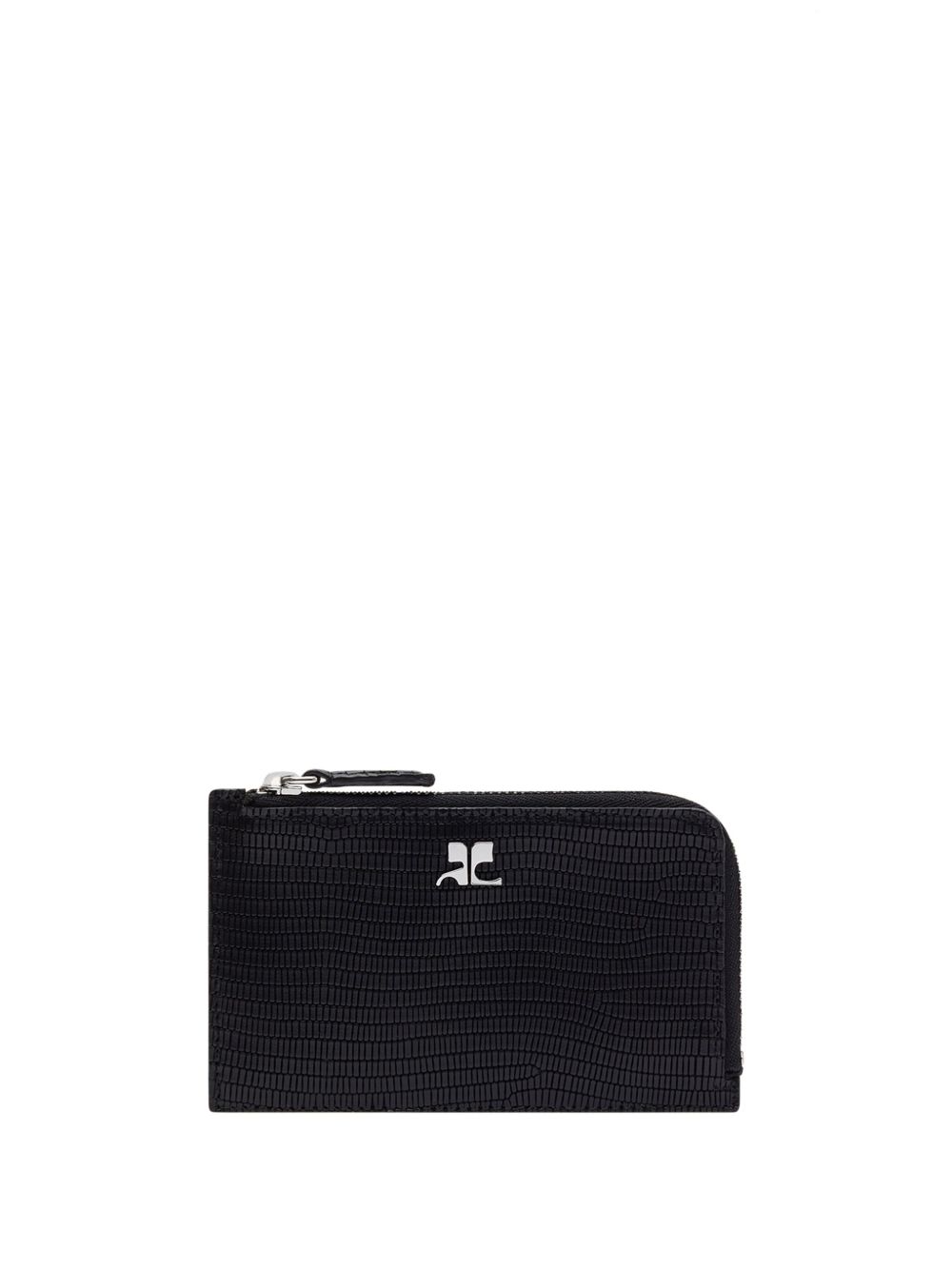 Courrèges Tejus logo标牌皮质卡夹 - 黑色