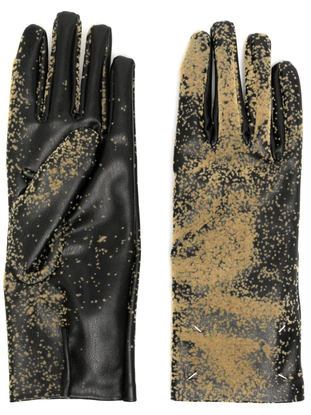 Maison Margiela Sandstorm 泼漆效果人造皮革手套 - 黄色