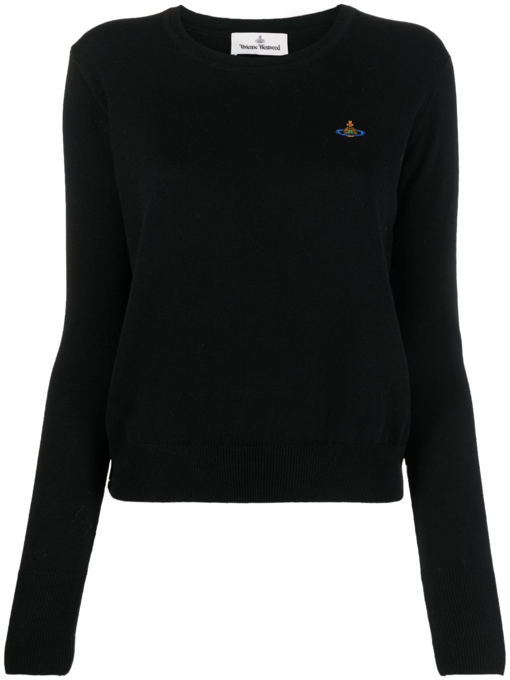 Vivienne Westwood logo刺绣毛衣 - 黑色