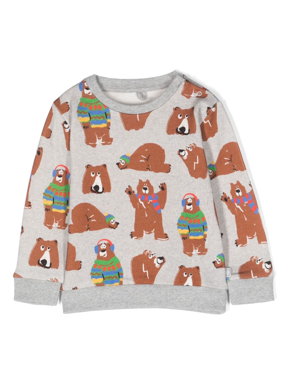 Stella McCartney Kids 小熊印花永续棉卫衣 - 灰色