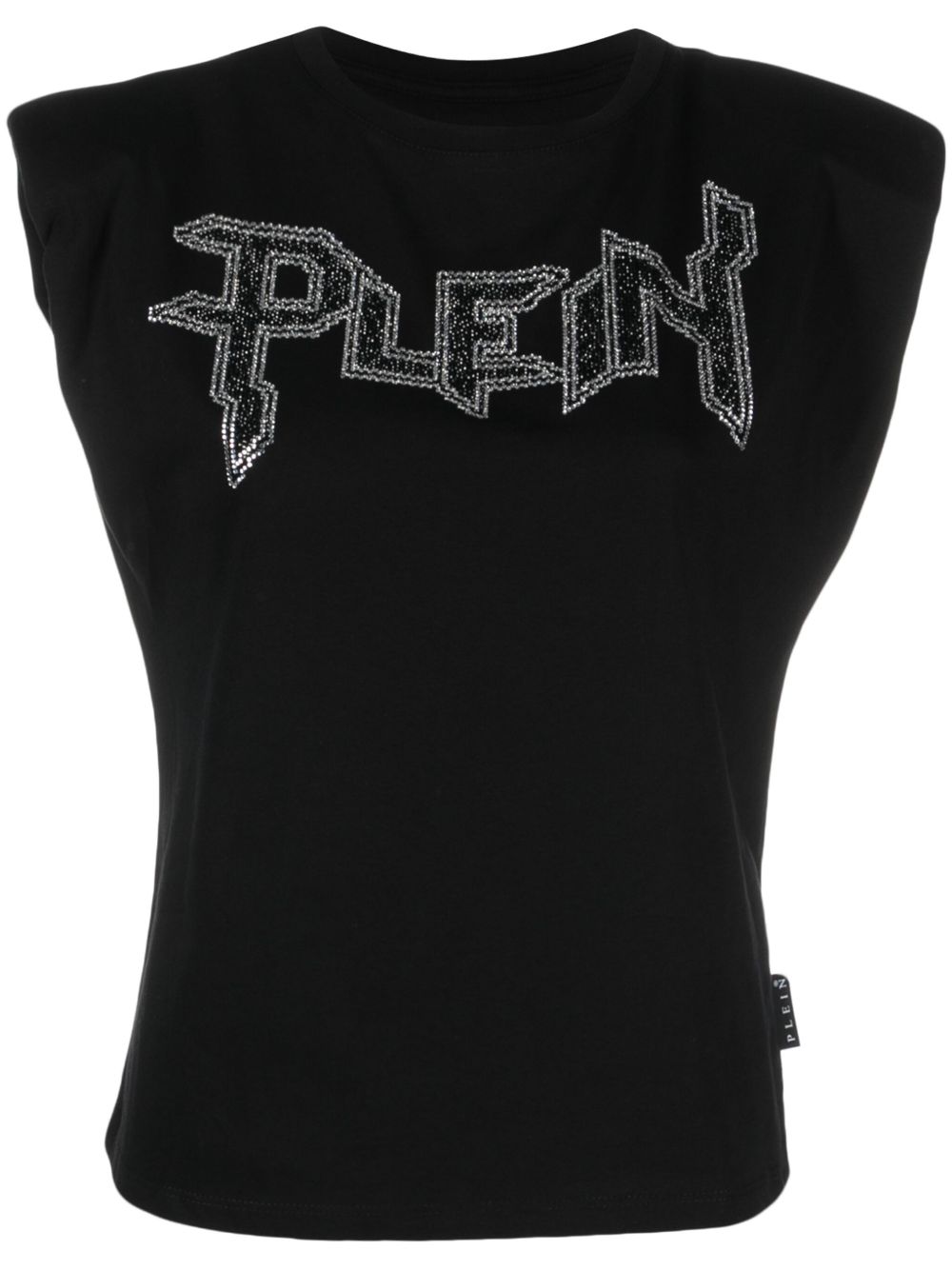 Philipp Plein logo缀饰棉坦克背心 - 黑色