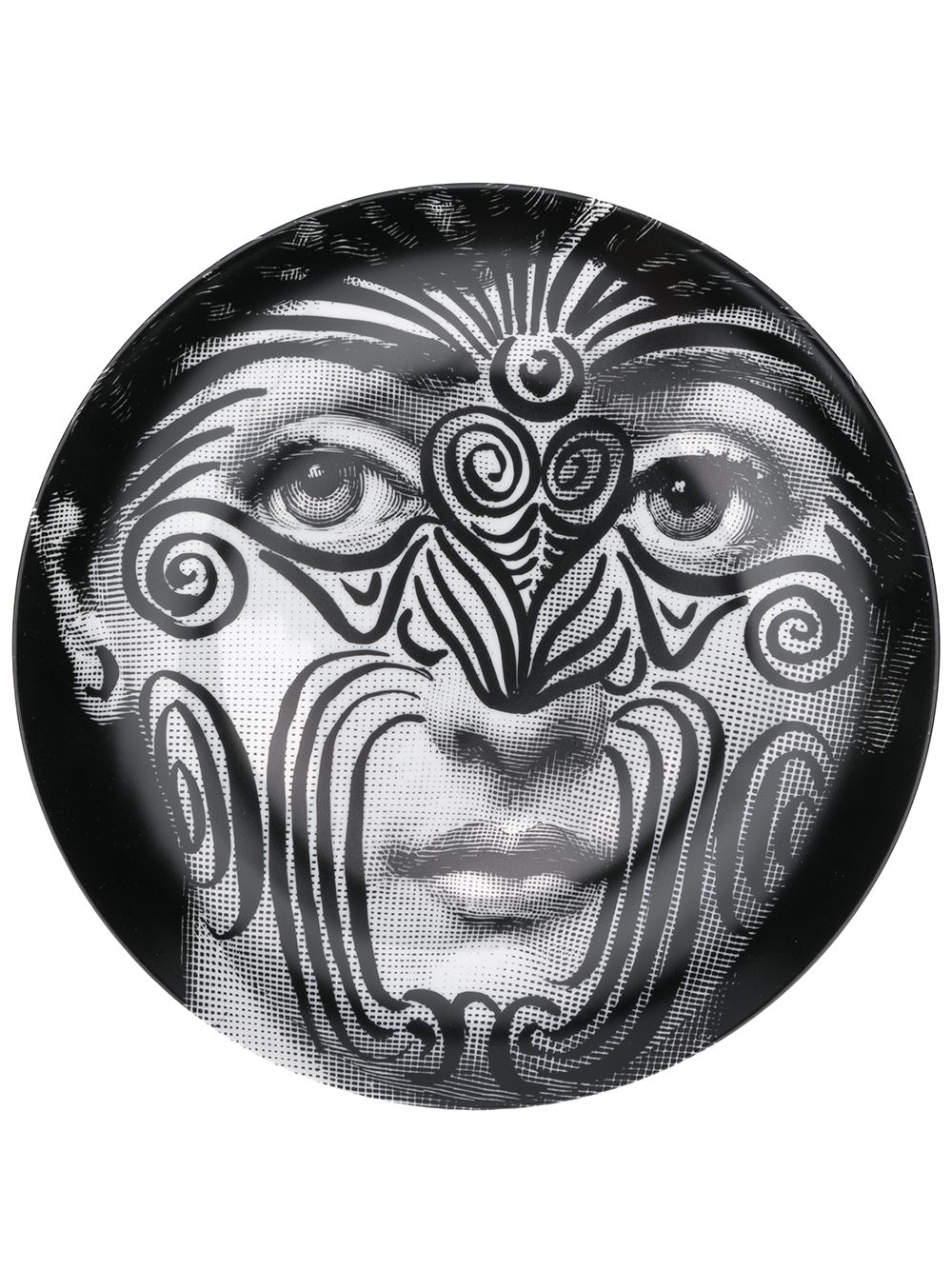 Fornasetti Lina Cavalieri 印花墙面挂饰餐盘 - 黑色