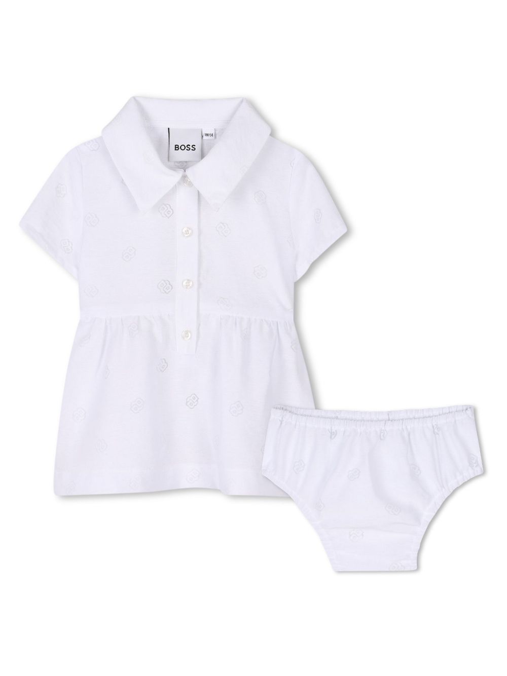 BOSS Kidswear 纽扣开合连衣裙 - 白色