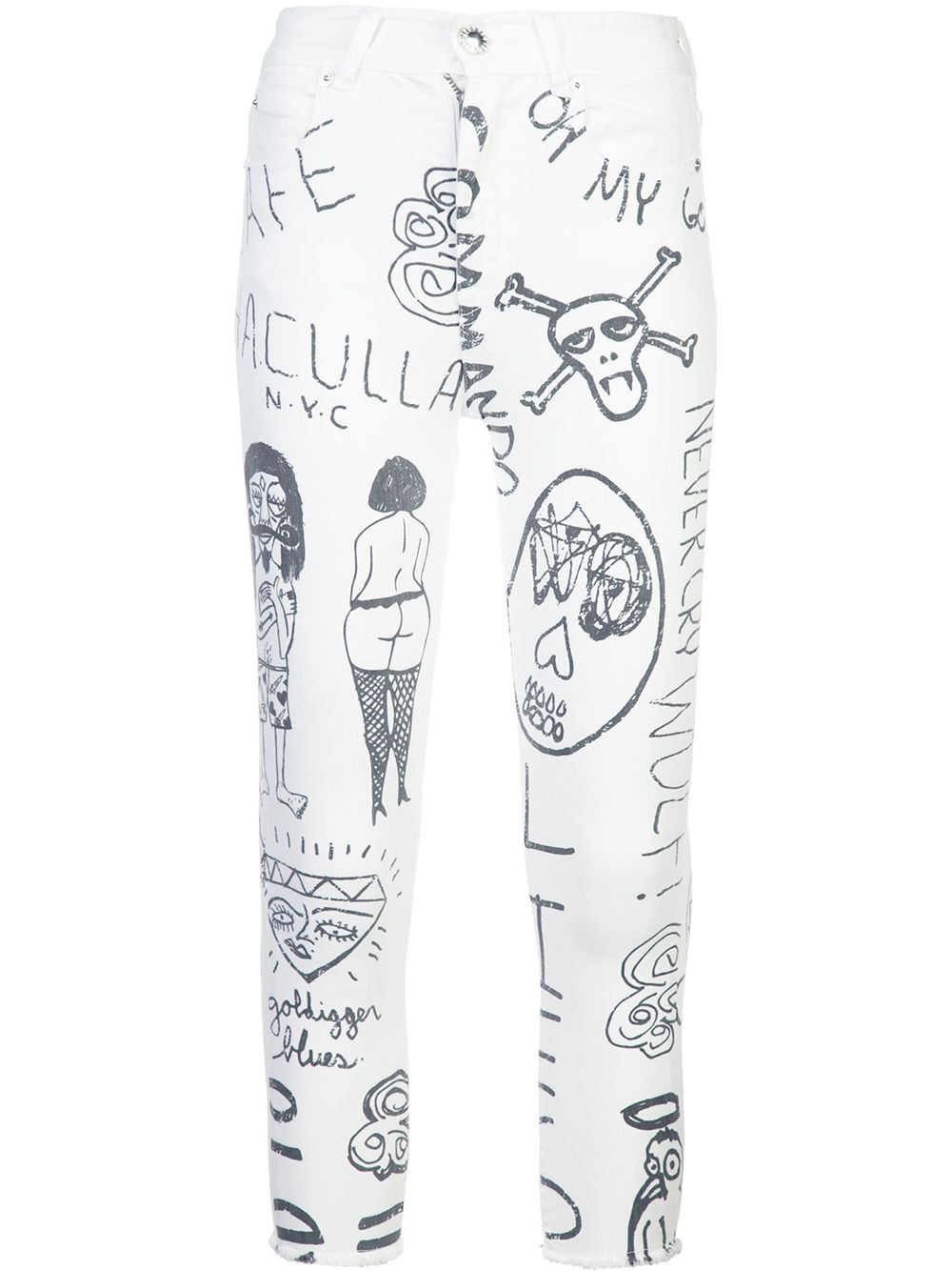 Haculla mindful doodles jeans - 白色