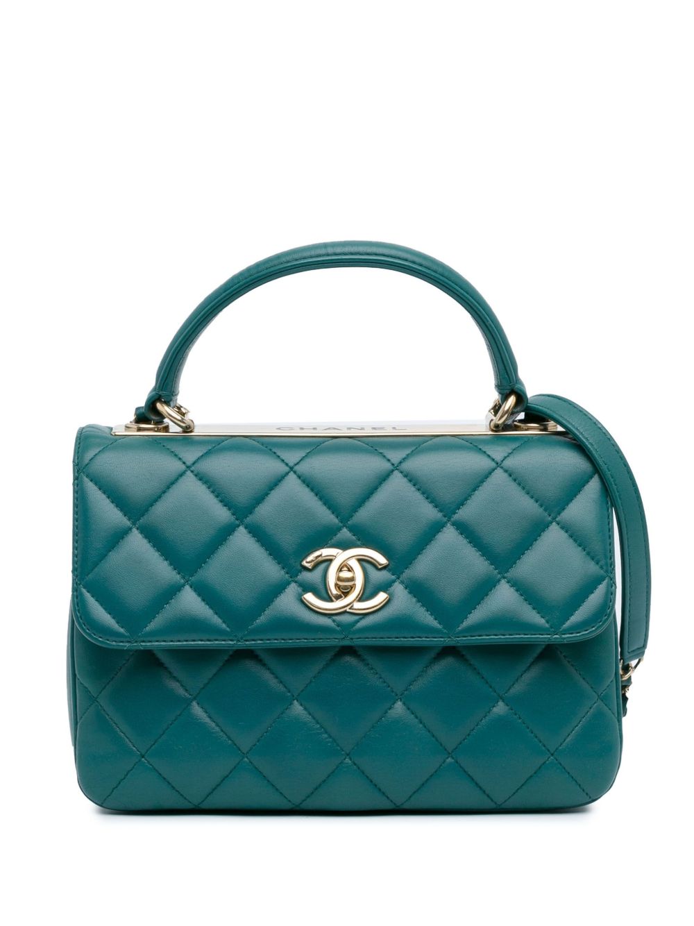CHANEL Pre-Owned Small Lambskin Trendy CC Flap 斜挎包（2014-2015年典藏款） - 绿色