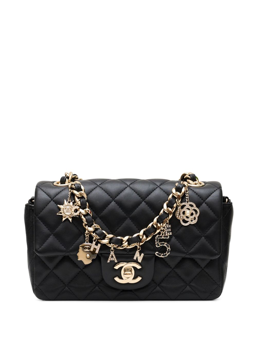 CHANEL Pre-Owned Coco-charms Rectangular Flap 迷你单肩包（典藏款） - 黑色