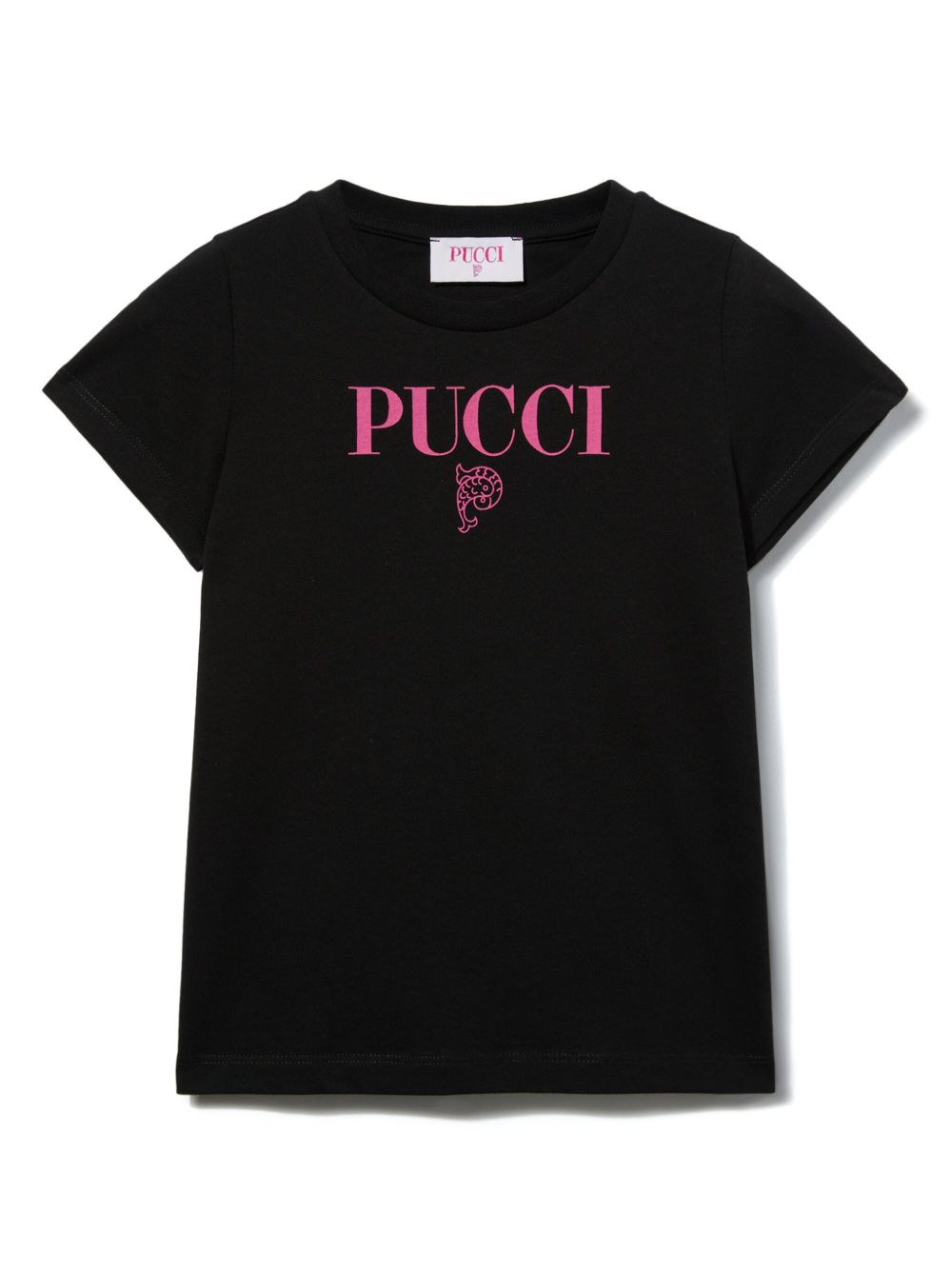 PUCCI Junior logo印花T恤 - 黑色