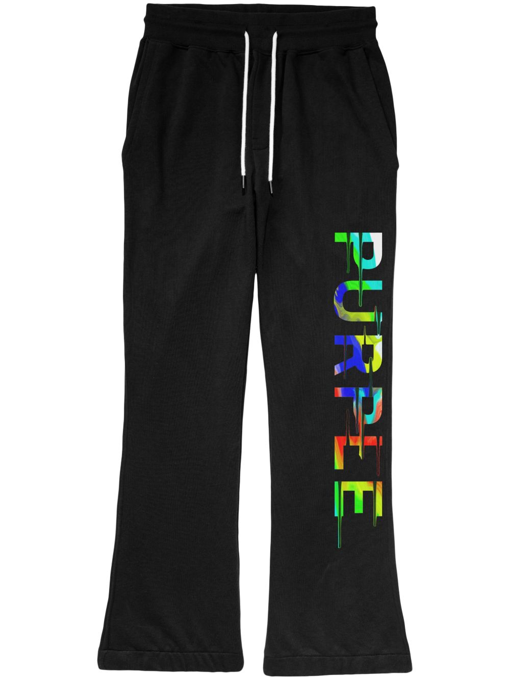 Purple Brand P459 Rainbow Drip 运动裤 - 黑色