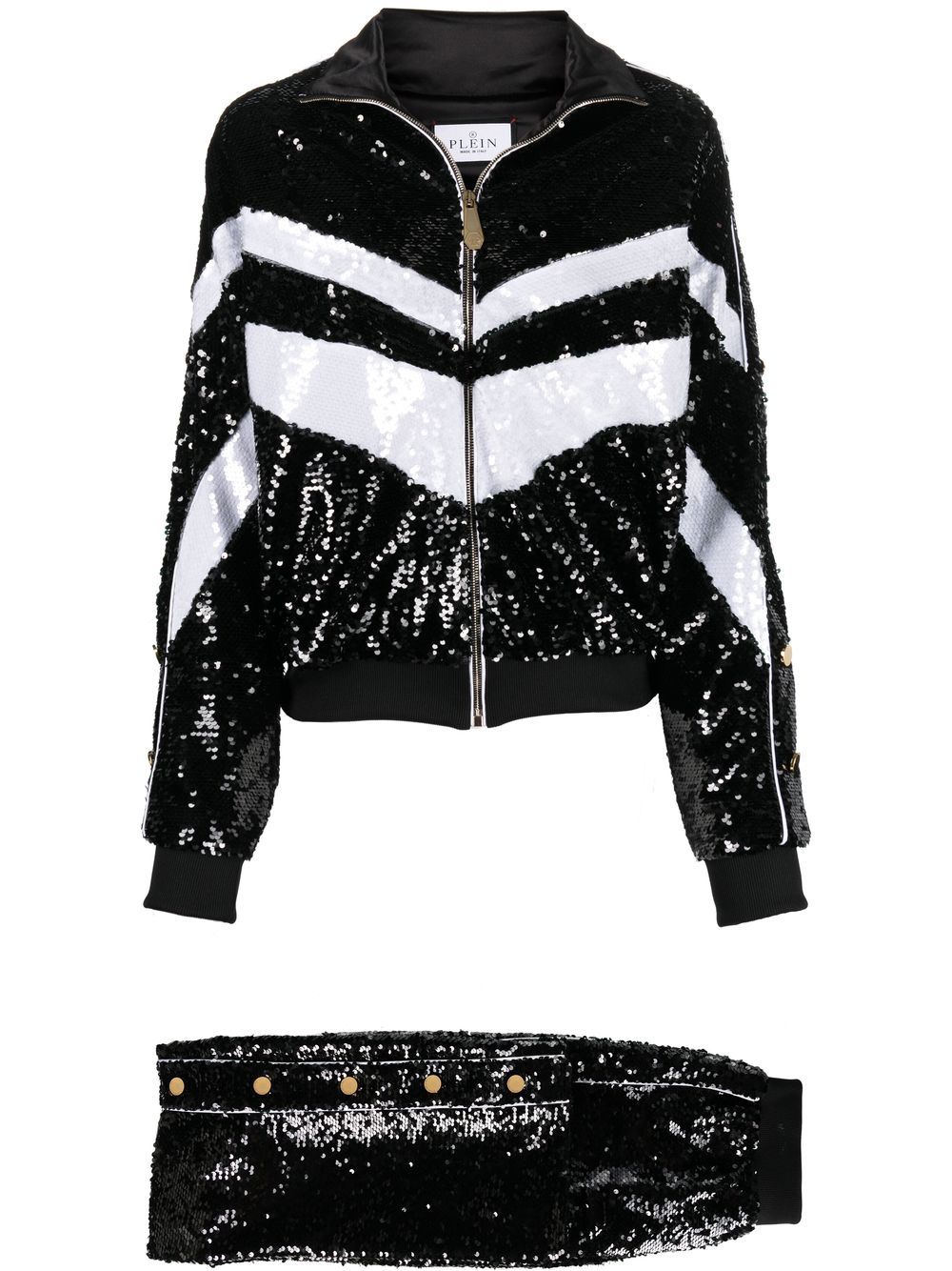 Philipp Plein 亮片缀饰运动套装 - 黑色