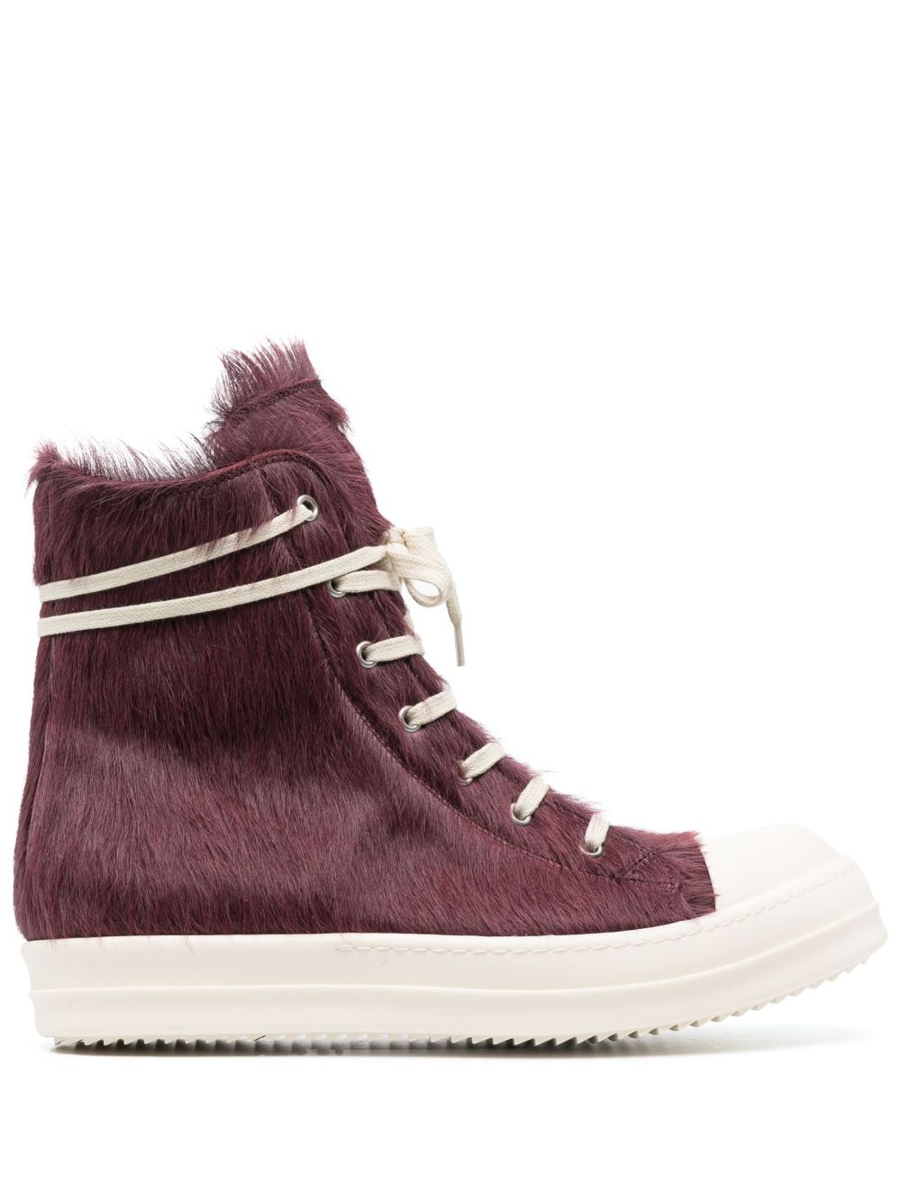 Rick Owens 小马毛高帮运动鞋 - 红色
