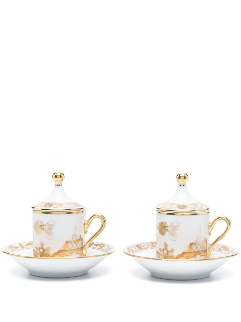 GINORI 1735 Oriente Italiano 陶瓷咖啡杯（两件装） - 白色