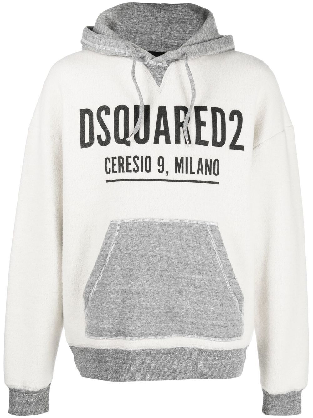 DSQUARED2 D2次方 logo印花棉连帽衫 - 白色