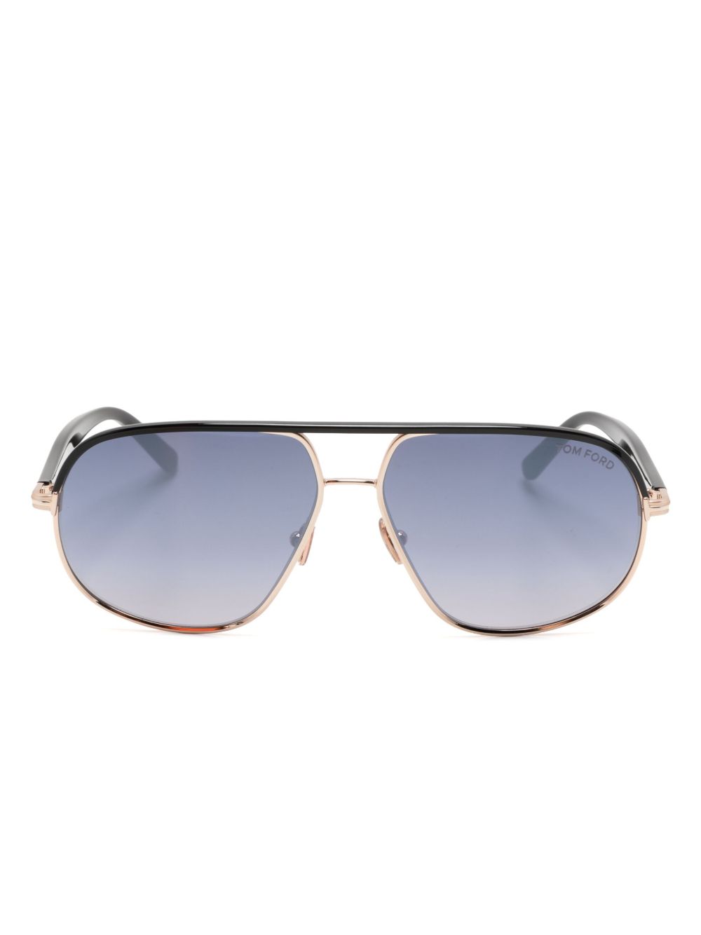 TOM FORD Eyewear Maxwell 飞行员镜框太阳眼镜 - 黑色