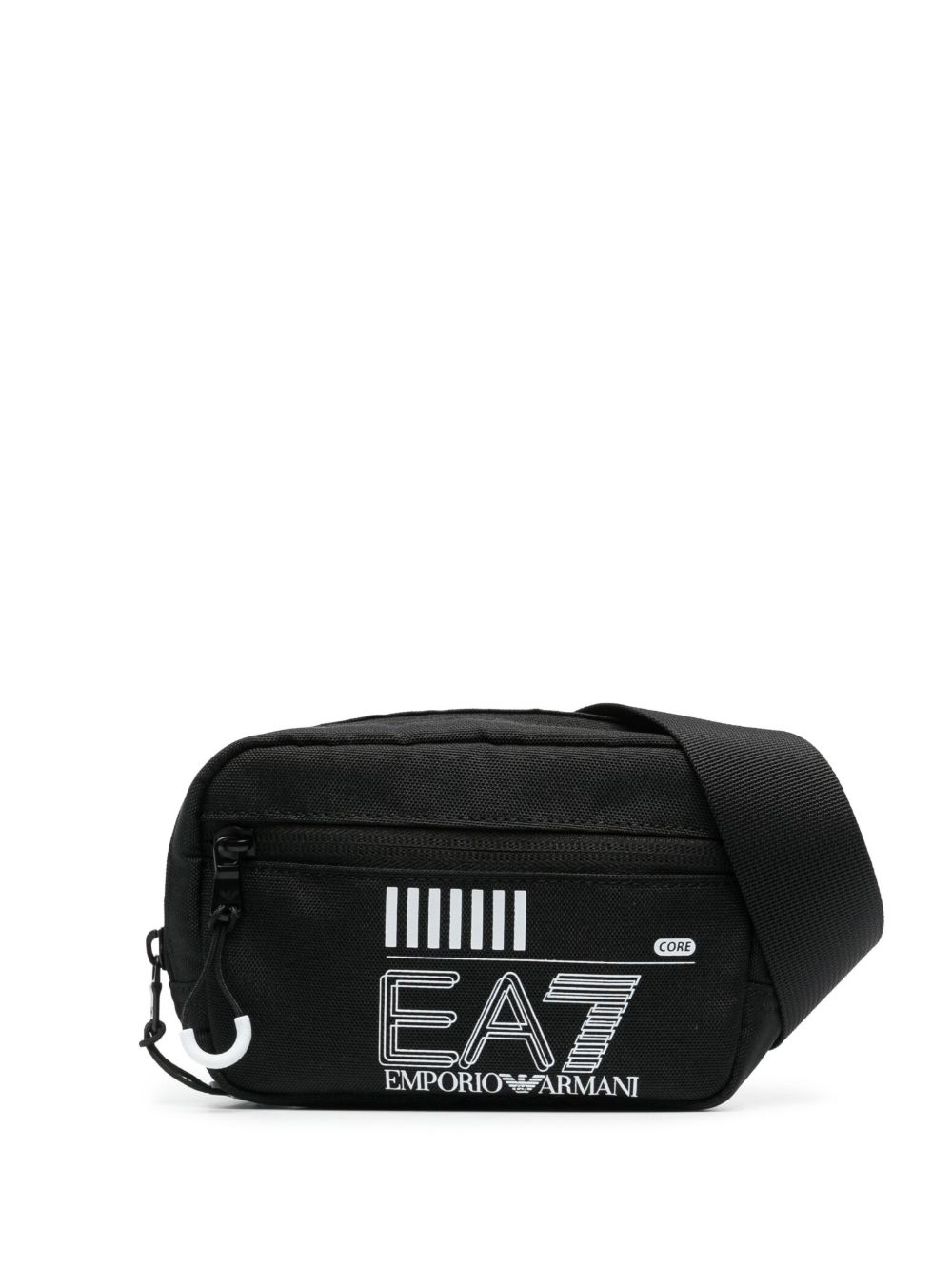 Ea7 Emporio Armani logo印花腰包 - 黑色