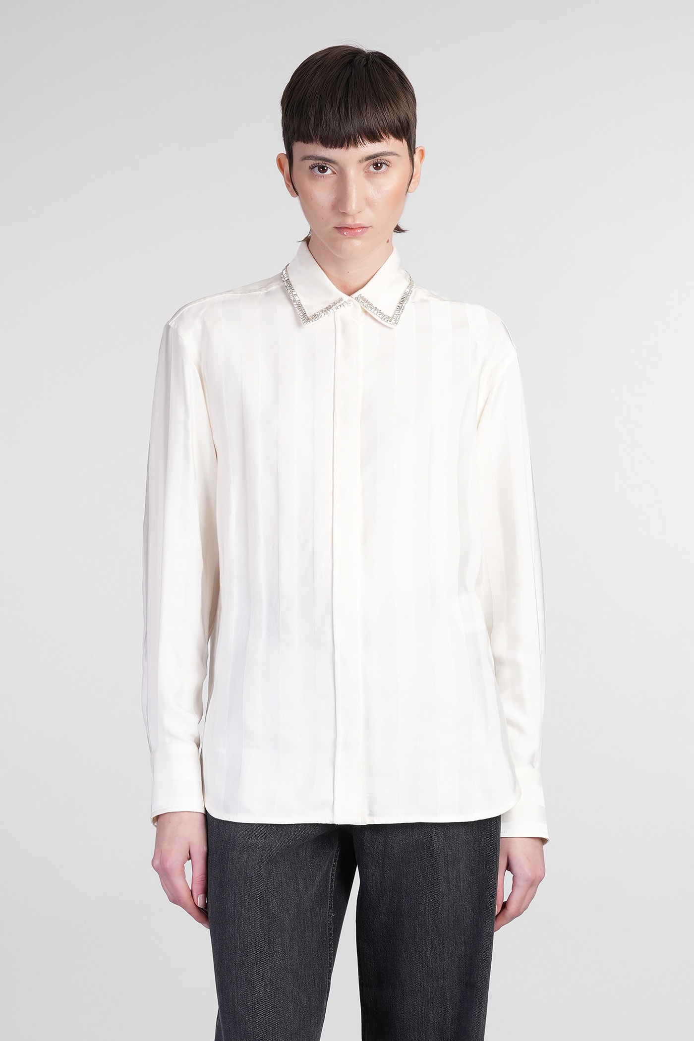 Golden Goose Marysole Shirt In Beige Viscose