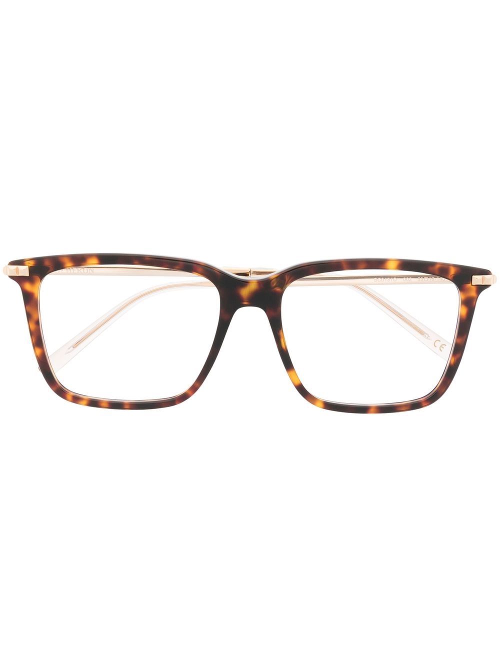 Boucheron Eyewear 玳瑁纹长方形镜框眼镜 - 褐色