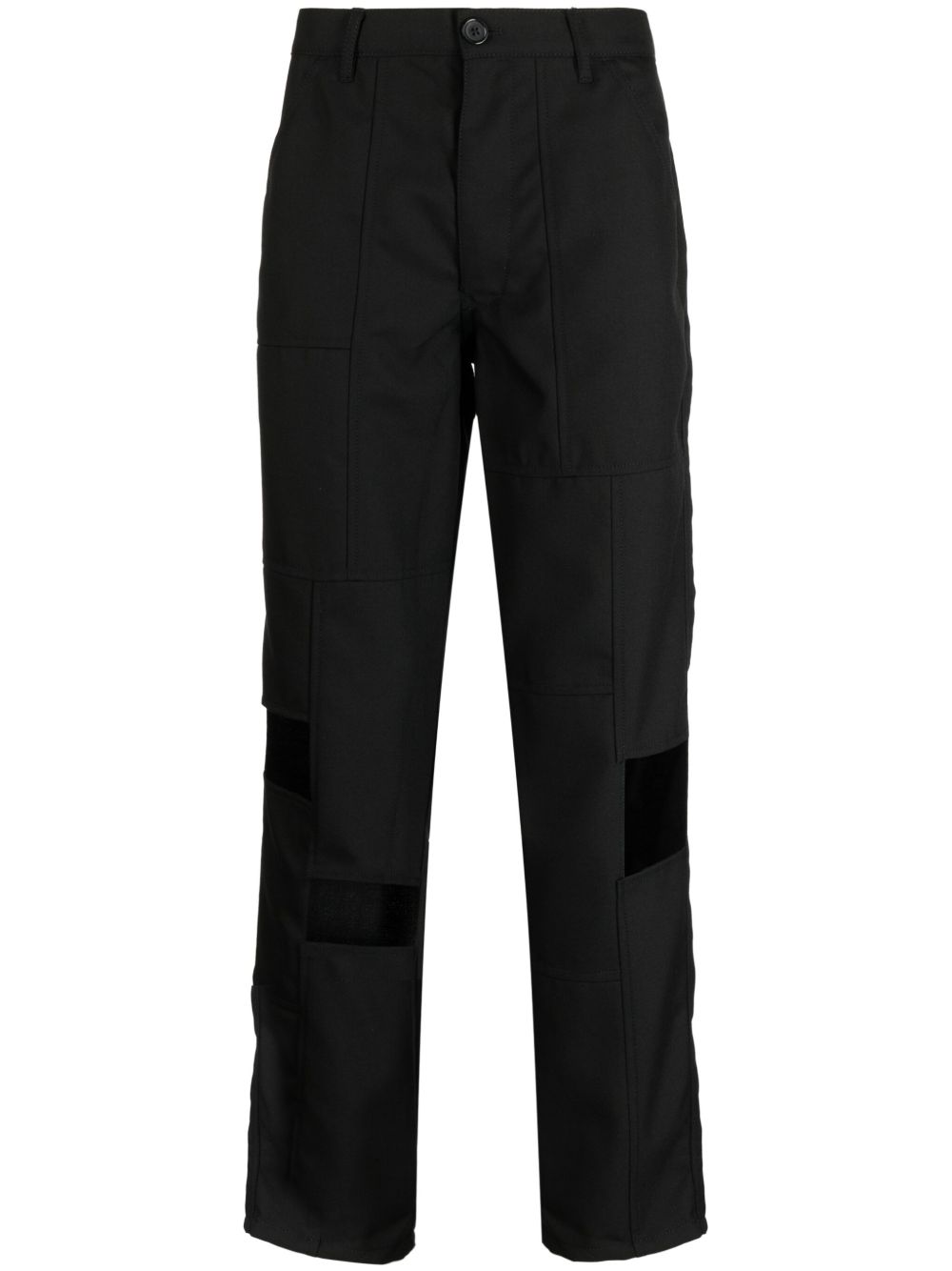 Comme Des Garçons Shirt 拼接镂空露踝裤 - 黑色