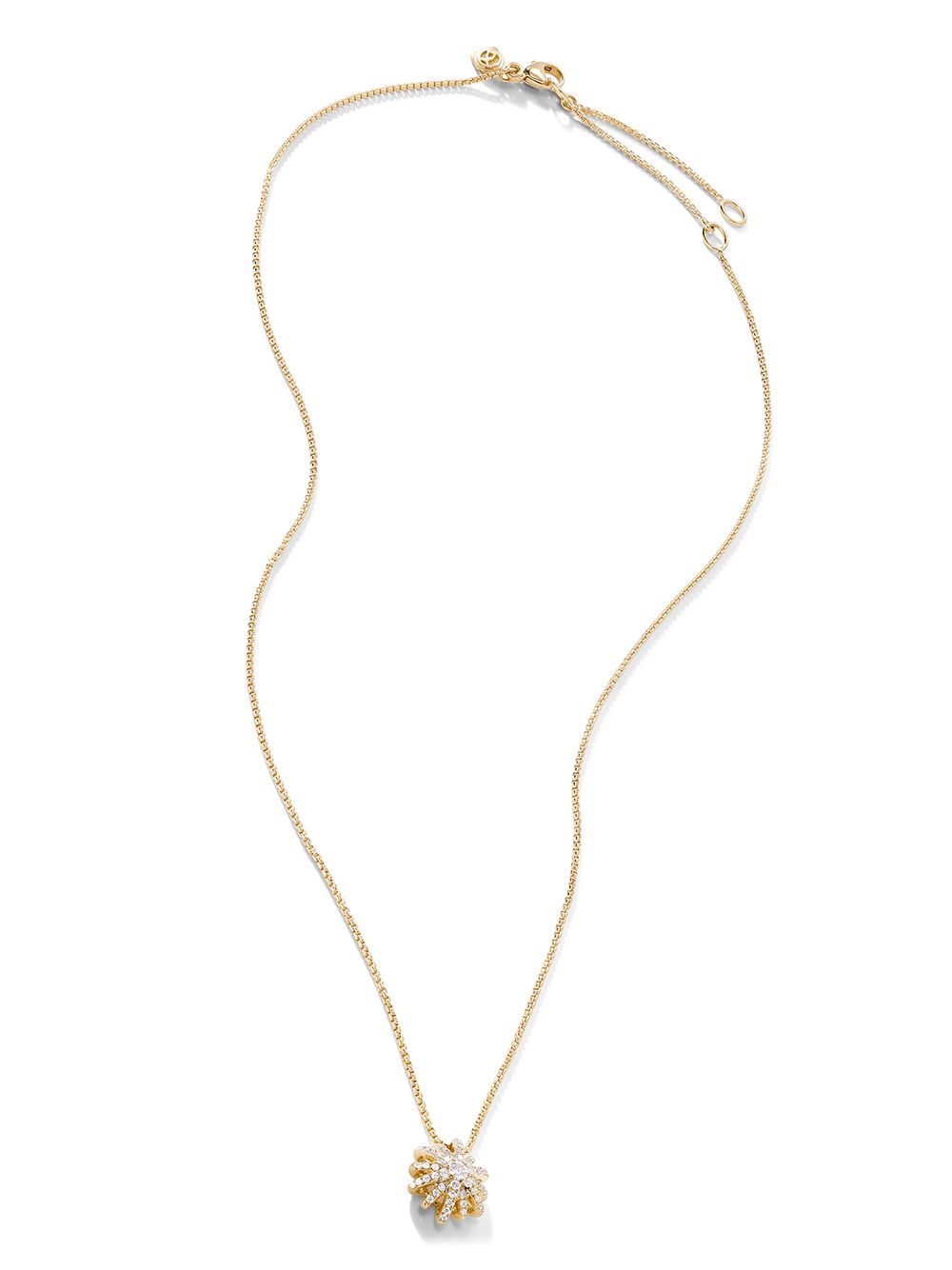 David Yurman Starburst 18K黄金11毫米密镶钻石吊饰项链（11毫米） - 金色