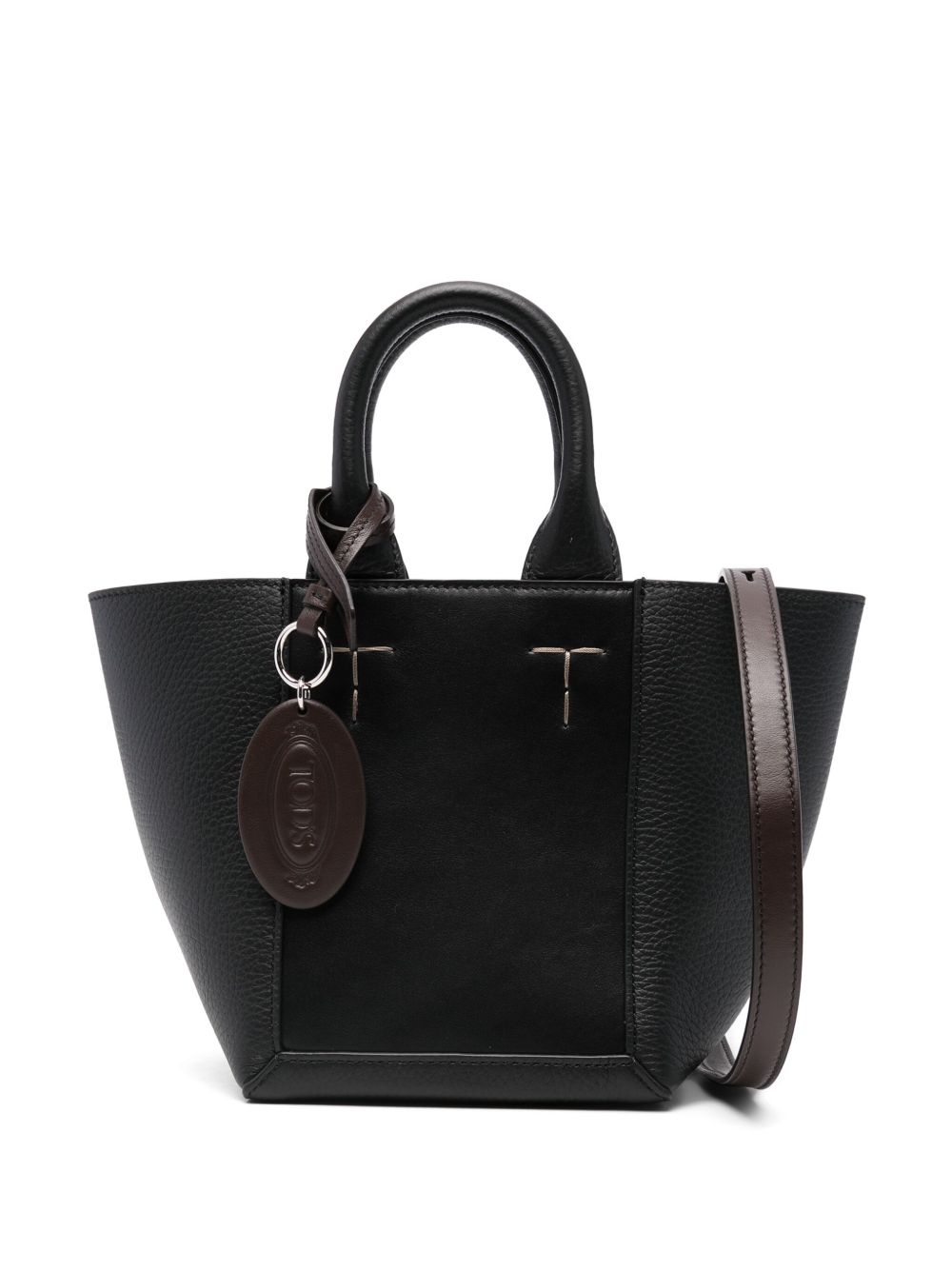 Tod's logo吊饰迷你手提包 - 黑色