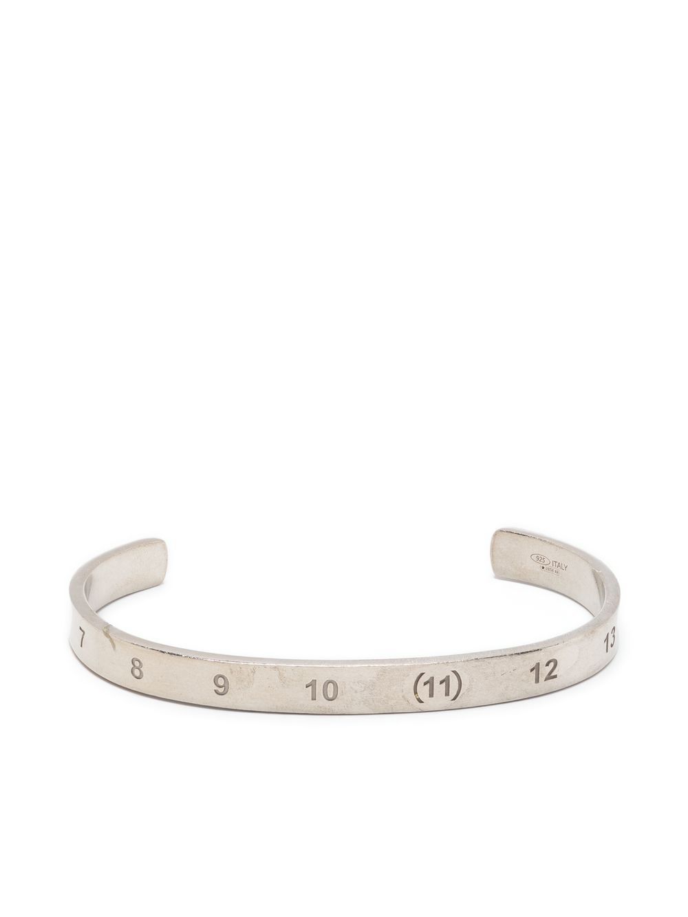 Maison Margiela Numerical 雕刻手镯 - 银色