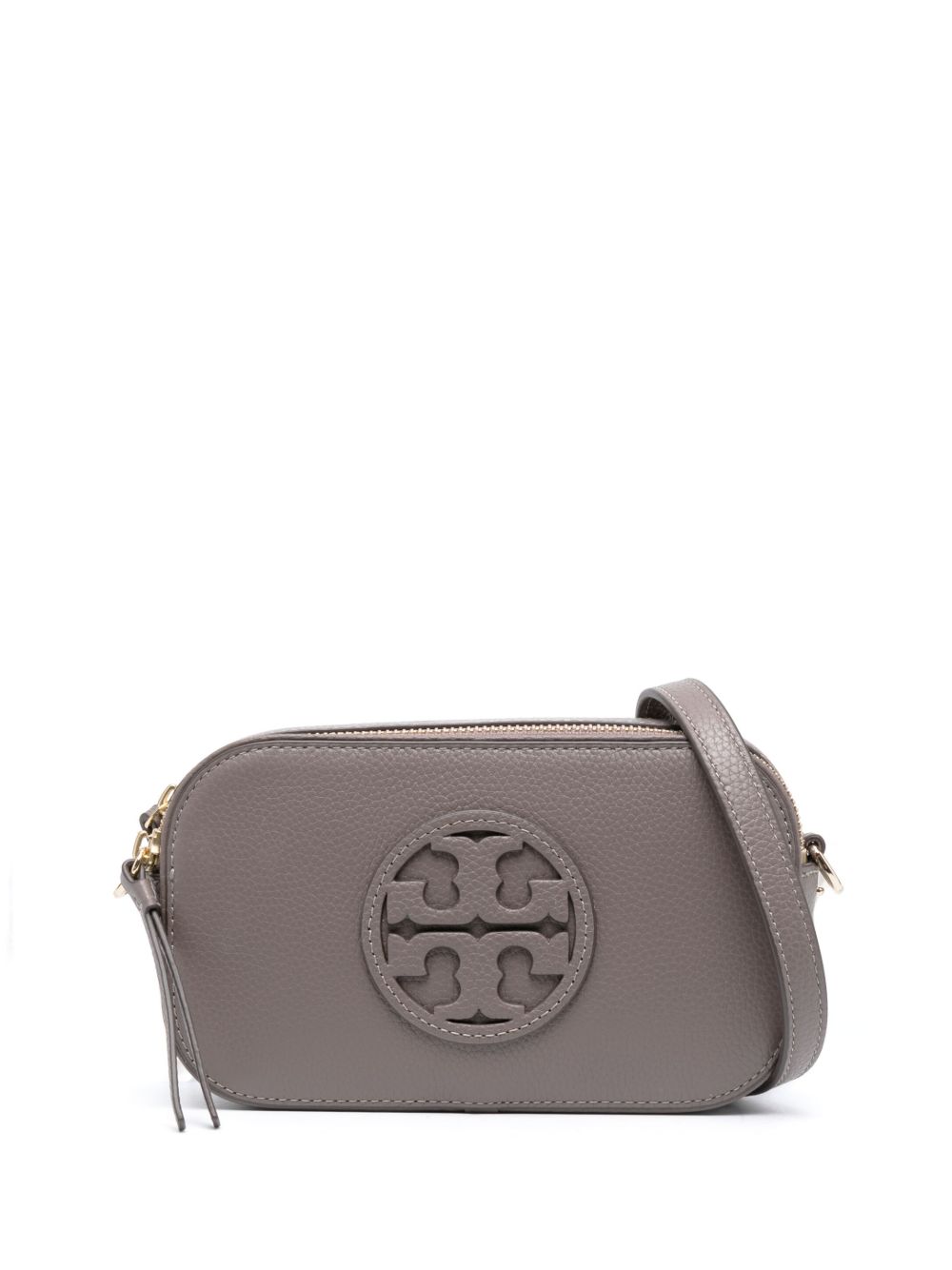 Tory Burch Miller 迷你皮质斜挎包 - 褐色