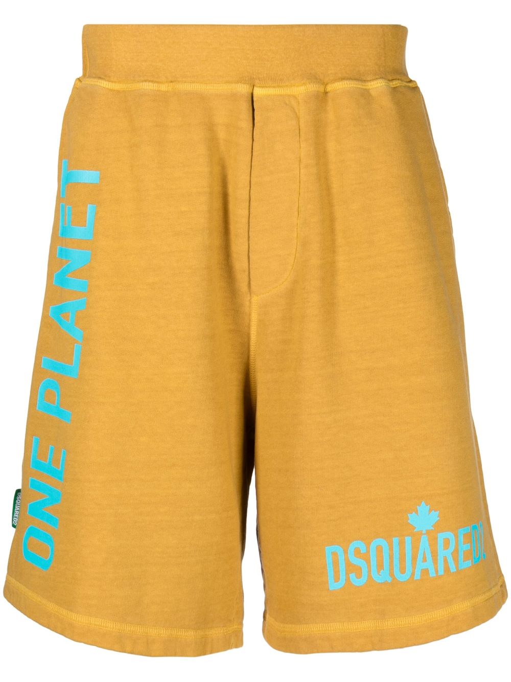 DSQUARED2 logo印花运动短裤 - 橘色